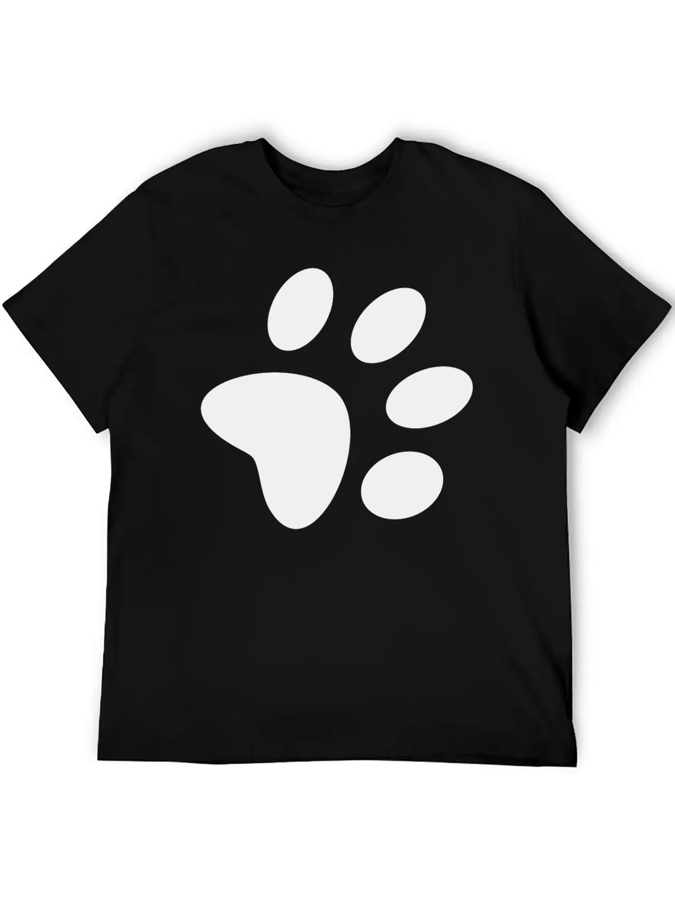 A Black Large Paw Vector Classic Cotton Tee – Unisex Comfort For Any Season