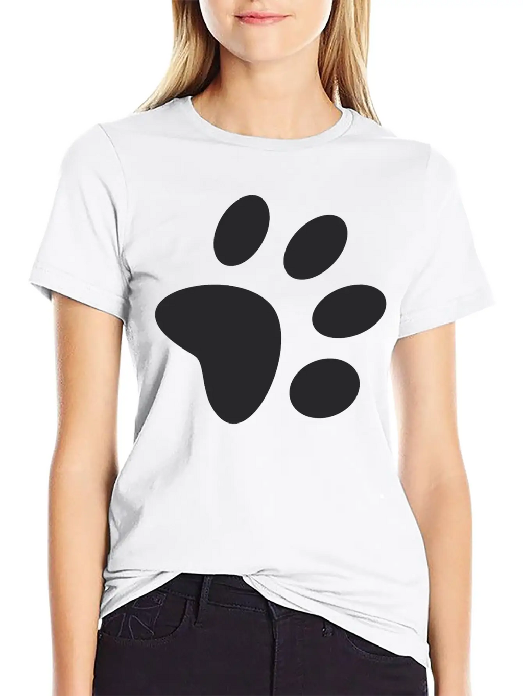 A Black Large Paw Vector Classic Cotton Tee – Unisex Comfort For Any Season