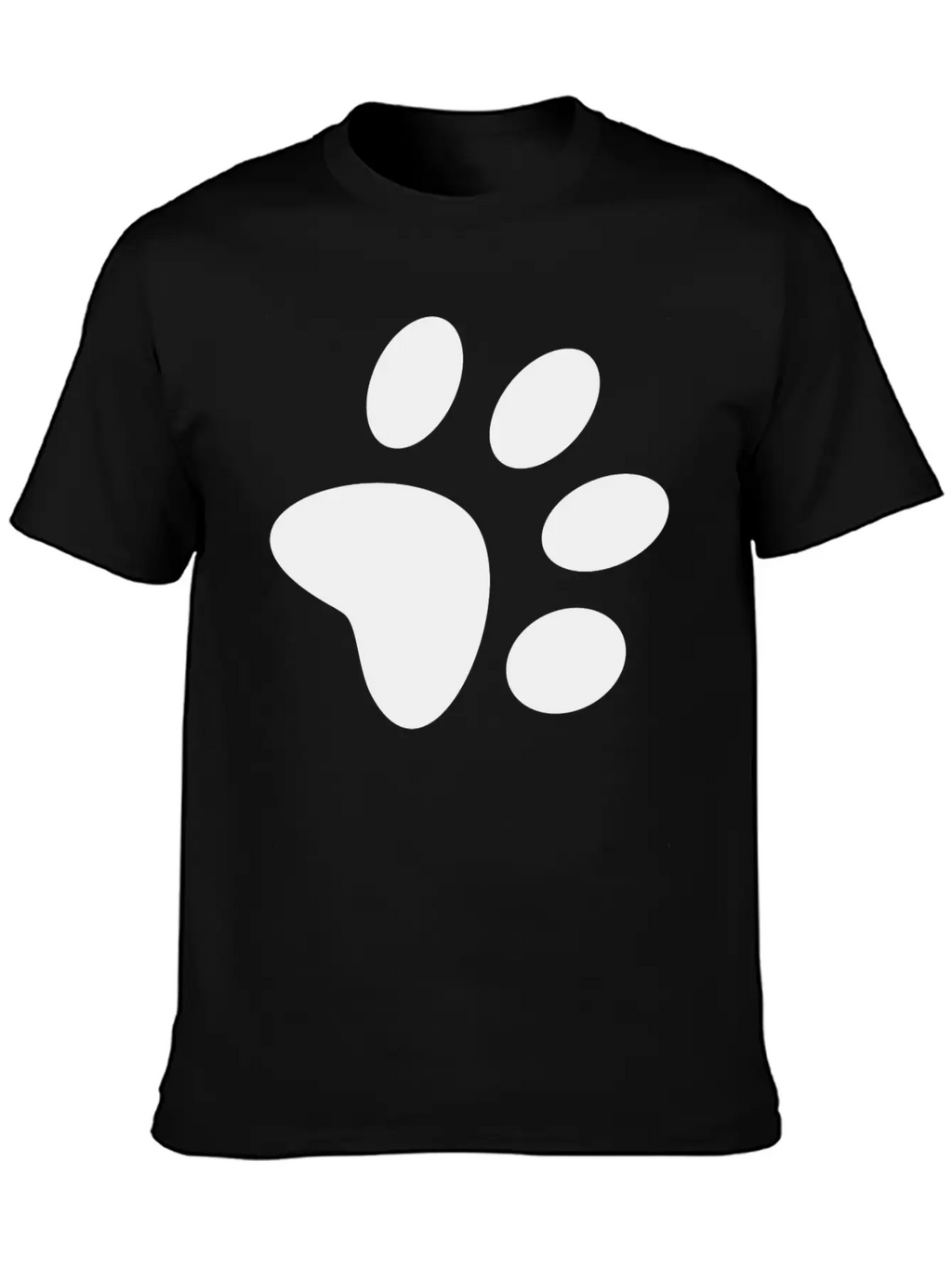 A Black Large Paw Vector Classic Cotton Tee – Unisex Comfort For Any Season
