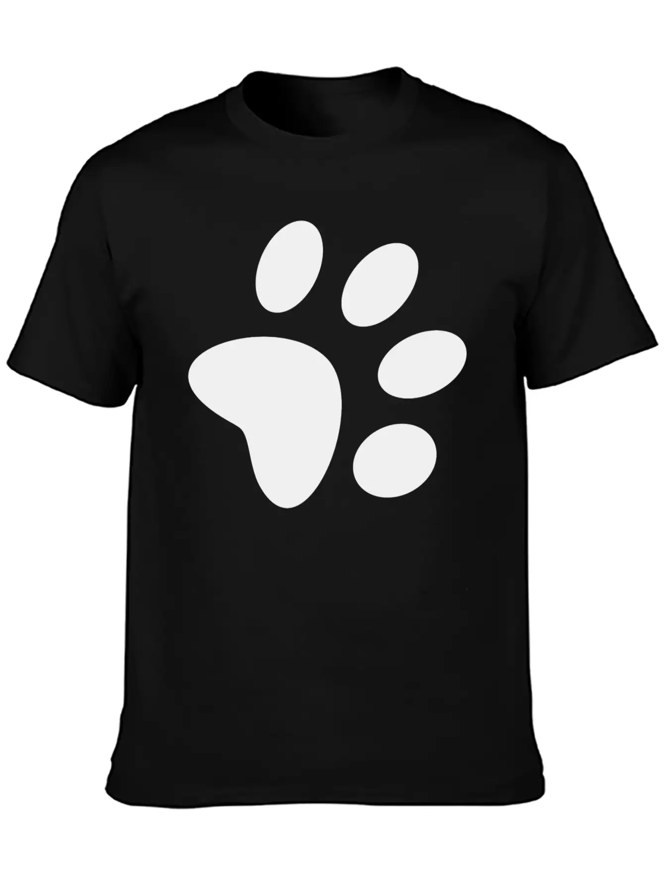 A Black Large Paw Vector Classic Cotton Tee – Unisex Comfort For Any Season