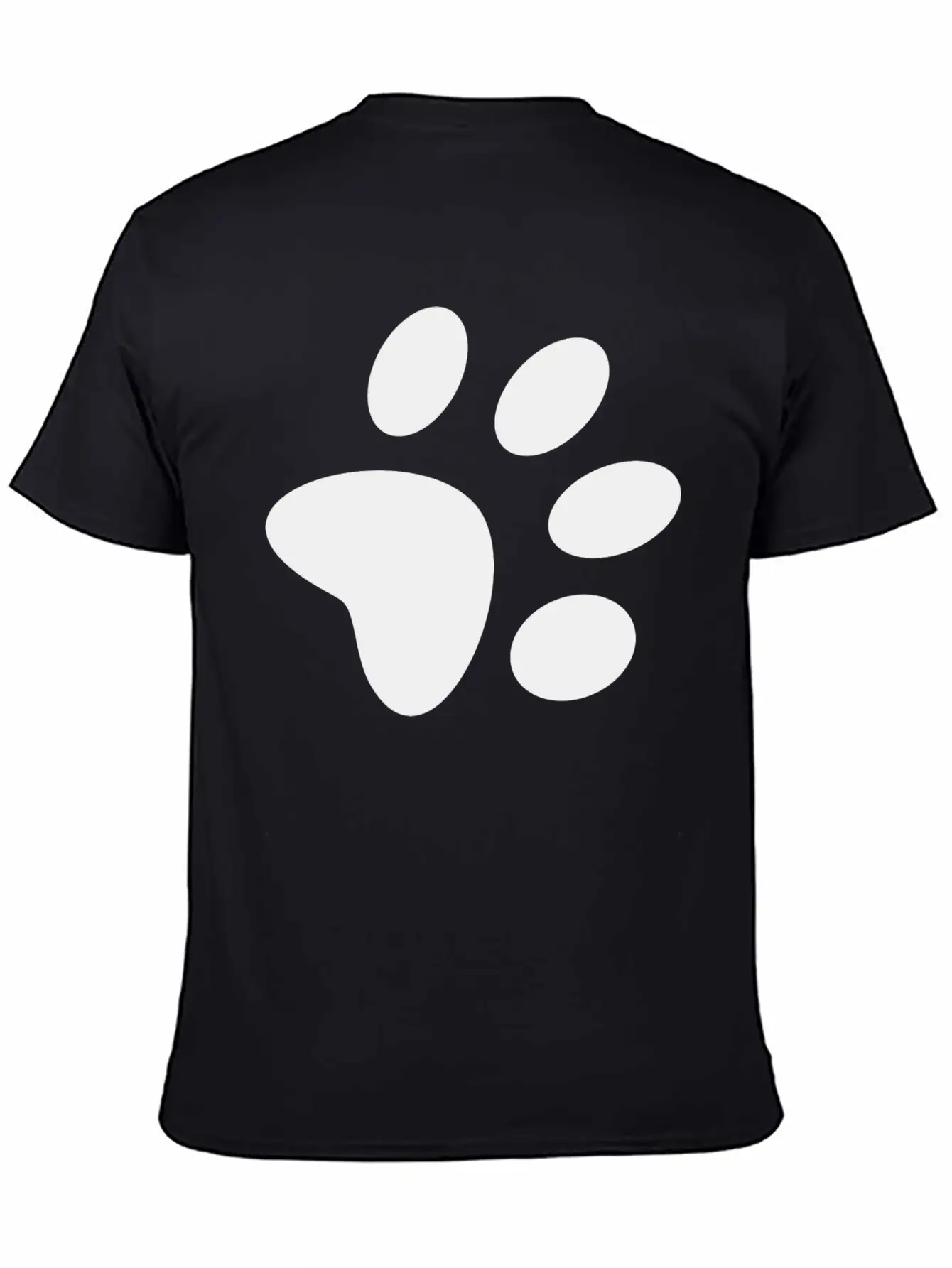 A Black Large Paw Vector Classic Cotton Tee – Unisex Comfort For Any Season