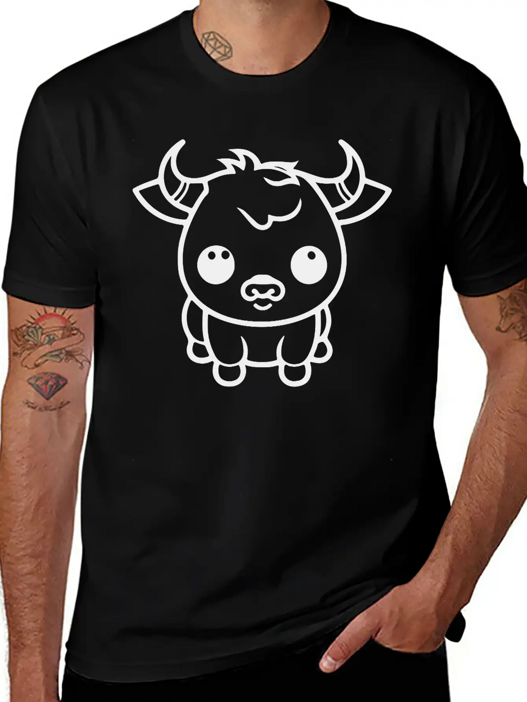 A Cute Ox Vector. Soft Cotton Short Sleeve Tee – Unisex Wardrobe Staple