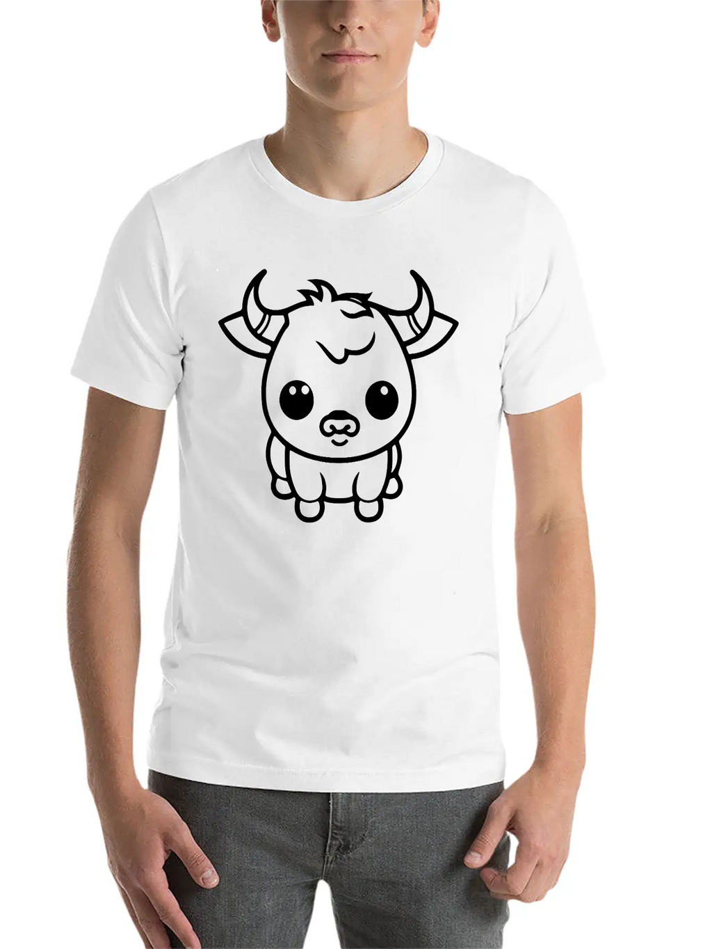 A Cute Ox Vector. Soft Cotton Short Sleeve Tee – Unisex Wardrobe Staple