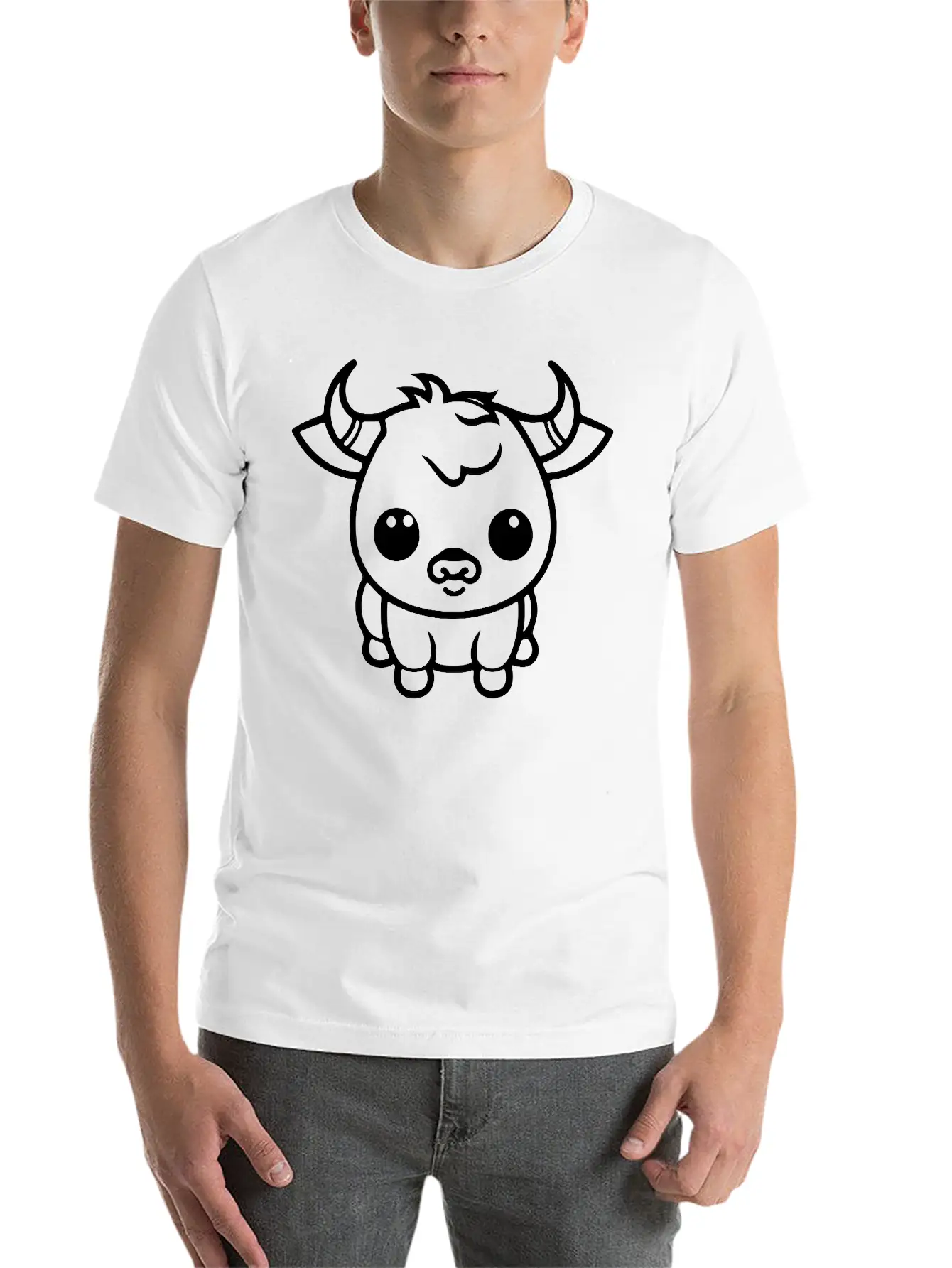 A Cute Ox Vector. Soft Cotton Short Sleeve Tee – Unisex Wardrobe Staple
