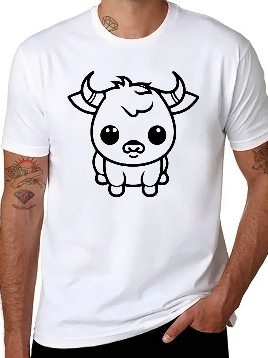 A Cute Ox Vector. Soft Cotton Short Sleeve Tee – Unisex Wardrobe Staple