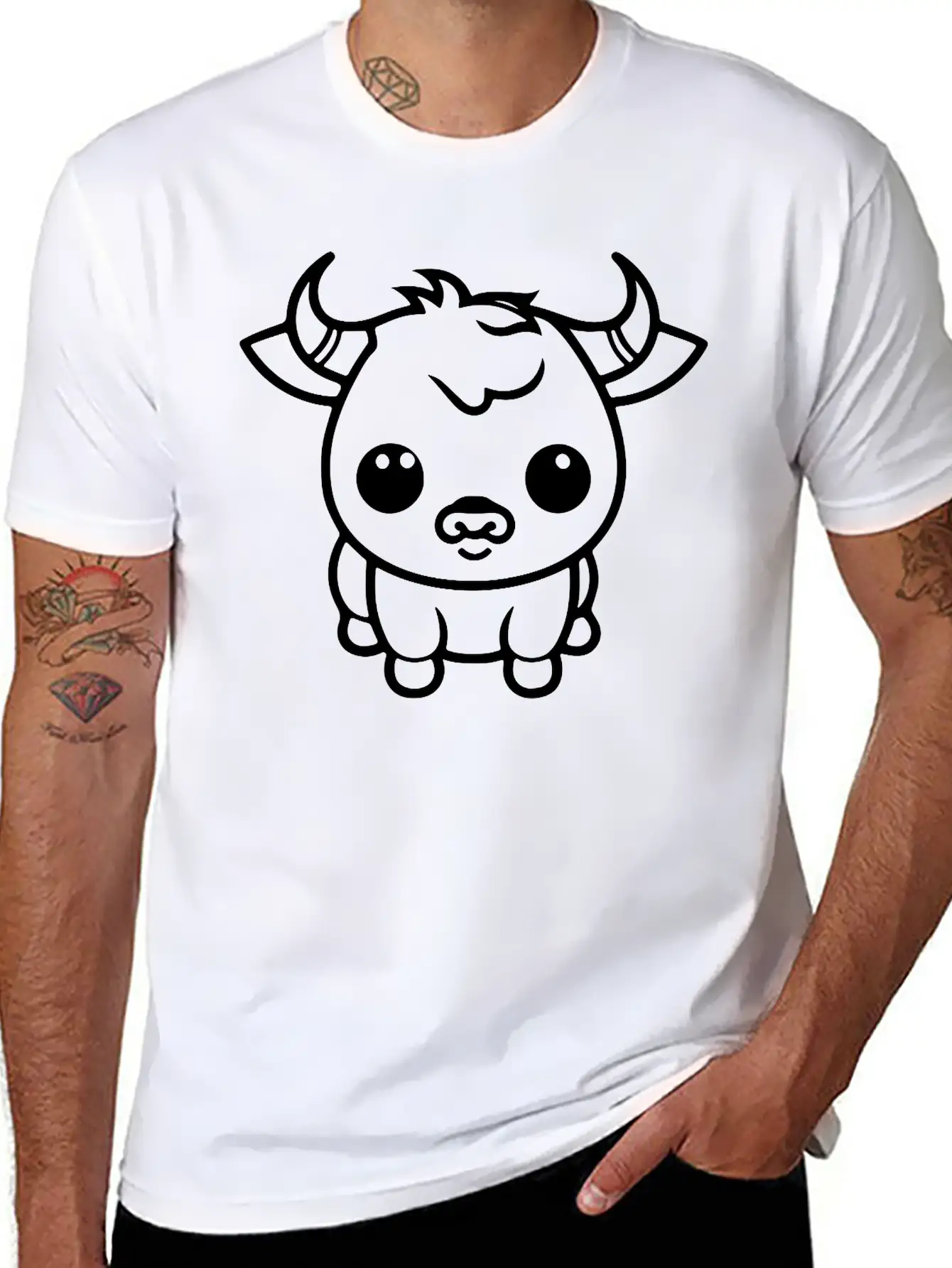 A Cute Ox Vector. Soft Cotton Short Sleeve Tee – Unisex Wardrobe Staple