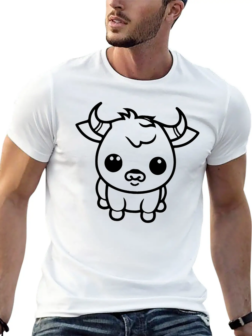 A Cute Ox Vector. Soft Cotton Short Sleeve Tee – Unisex Wardrobe Staple