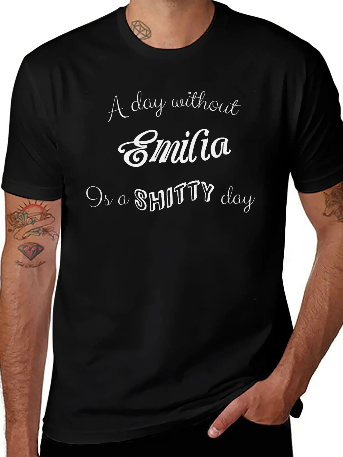 "A Day Without Emilia Is A Shitty Day" Unisex Casual T-Shirt – Clean Design For Daily Comfort