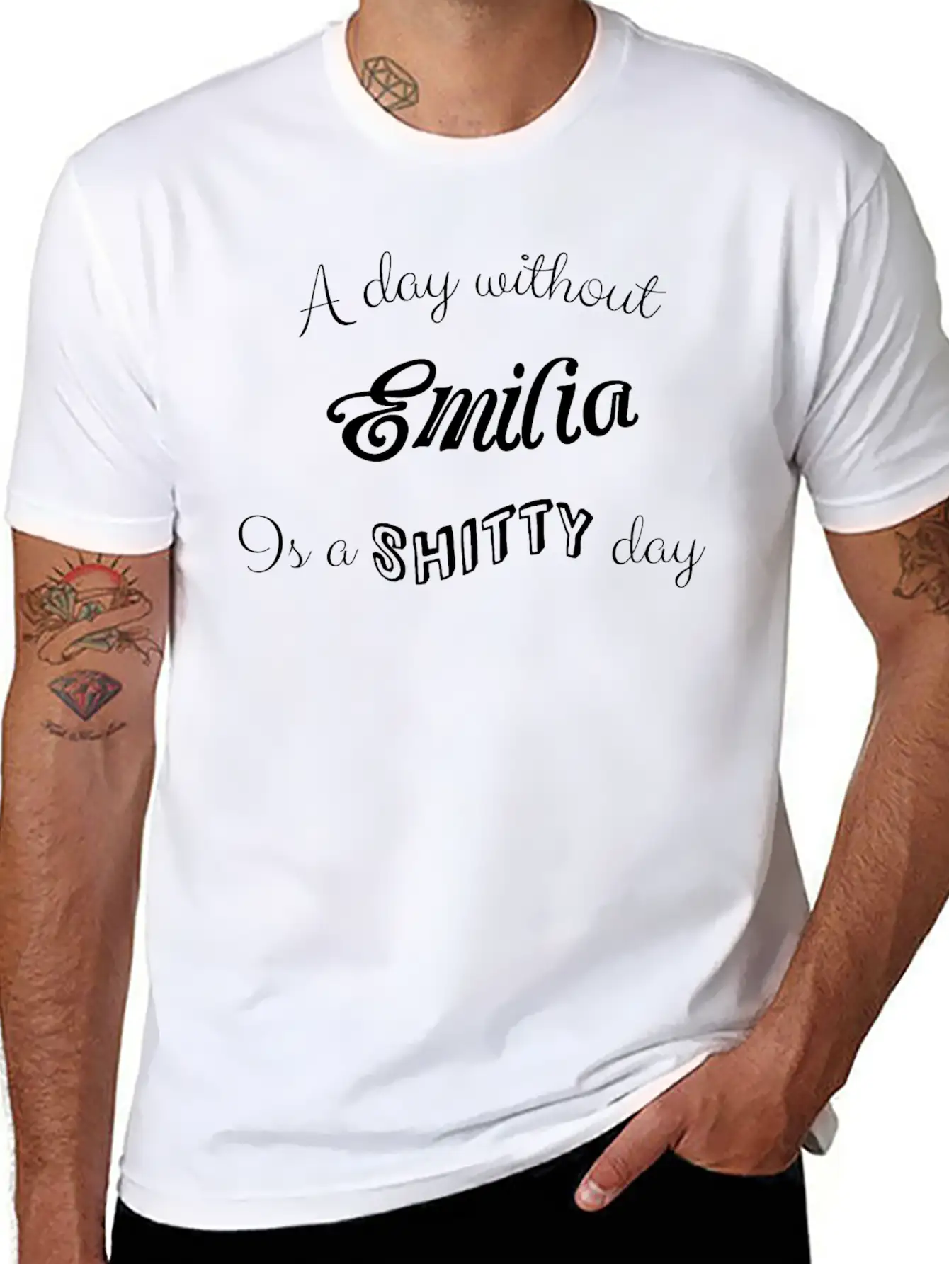 "A Day Without Emilia Is A Shitty Day" Unisex Casual T-Shirt – Clean Design For Daily Comfort