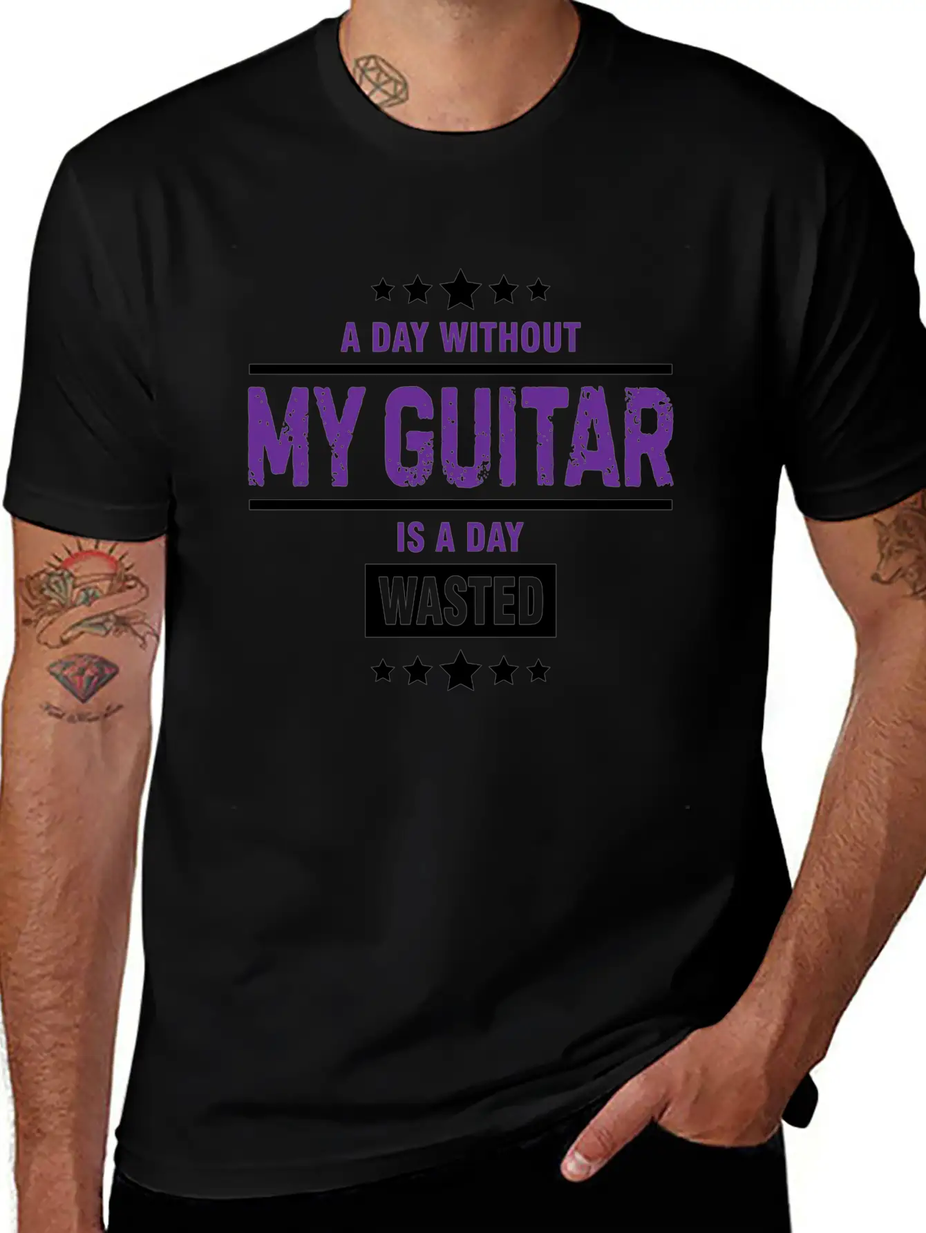 A Day Without My Guitar Is A Day Gift Breathable Graphic T-Shirt – Perfect For Casual Days