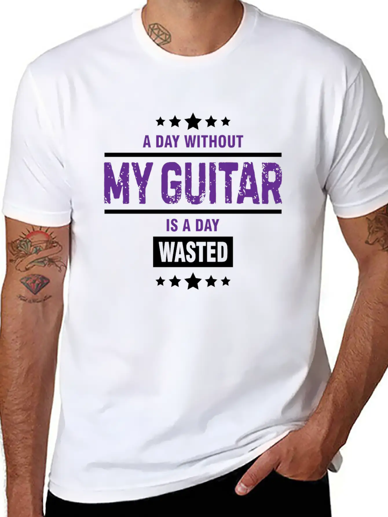 A Day Without My Guitar Is A Day Gift Breathable Graphic T-Shirt – Perfect For Casual Days