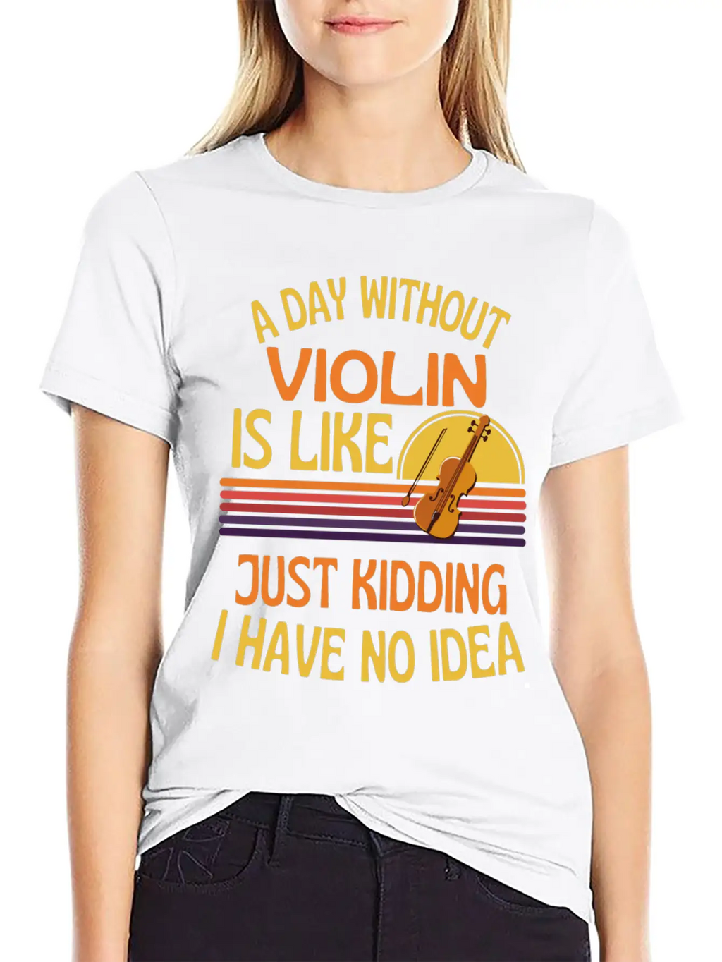 A Day Without Violin Funny Violin Unisex Short Sleeve Soft Cotton T-Shirt – Casual Everyday Wear