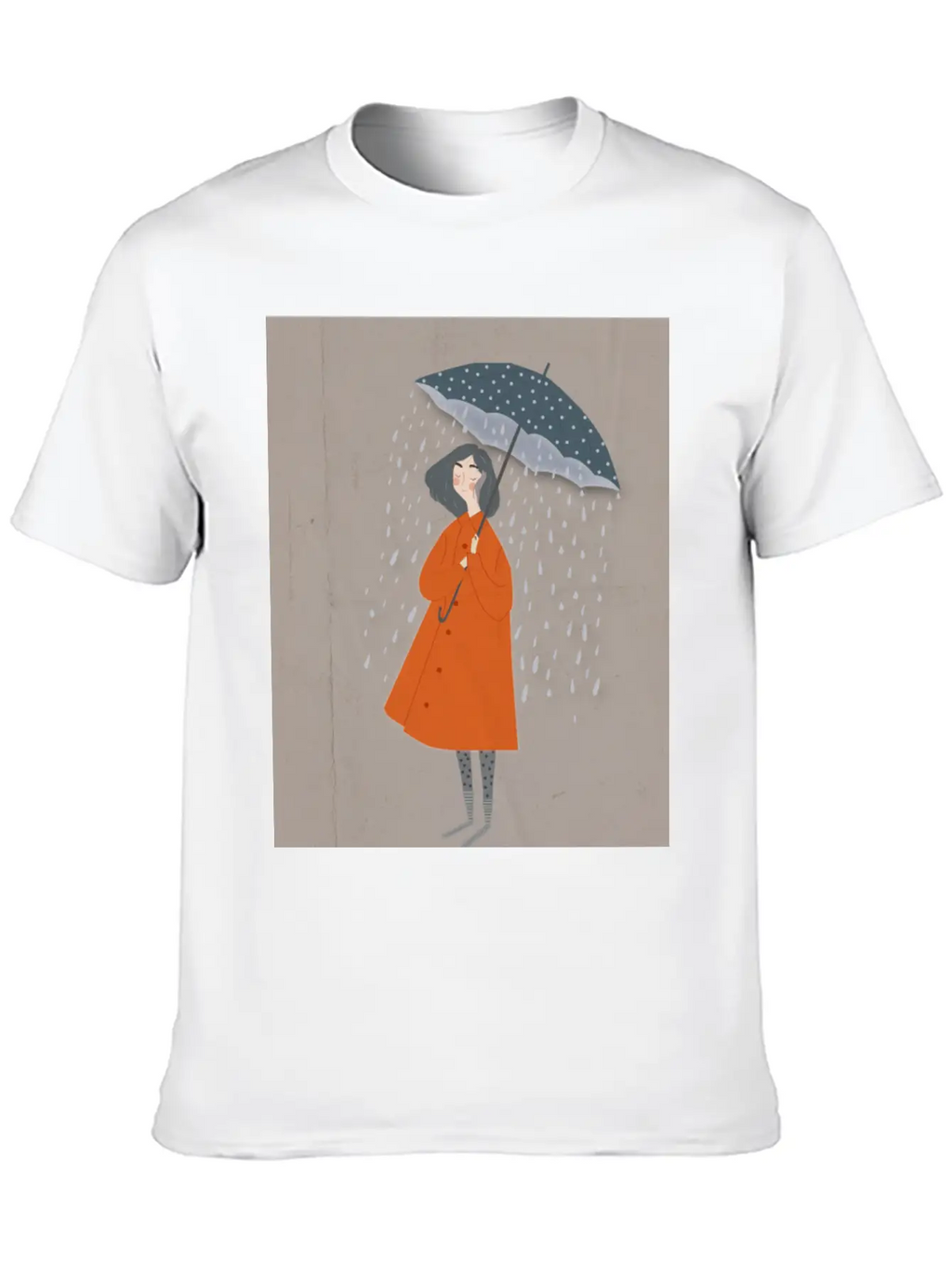 A Girl In The Rain. Classic Crew Neck Graphic Tee – Everyday Minimal Look