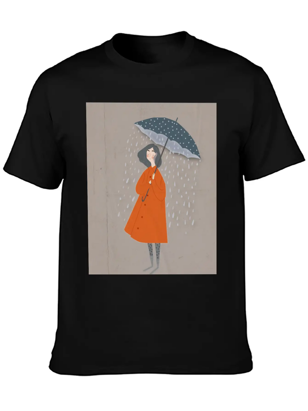 A Girl In The Rain. Classic Crew Neck Graphic Tee – Everyday Minimal Look