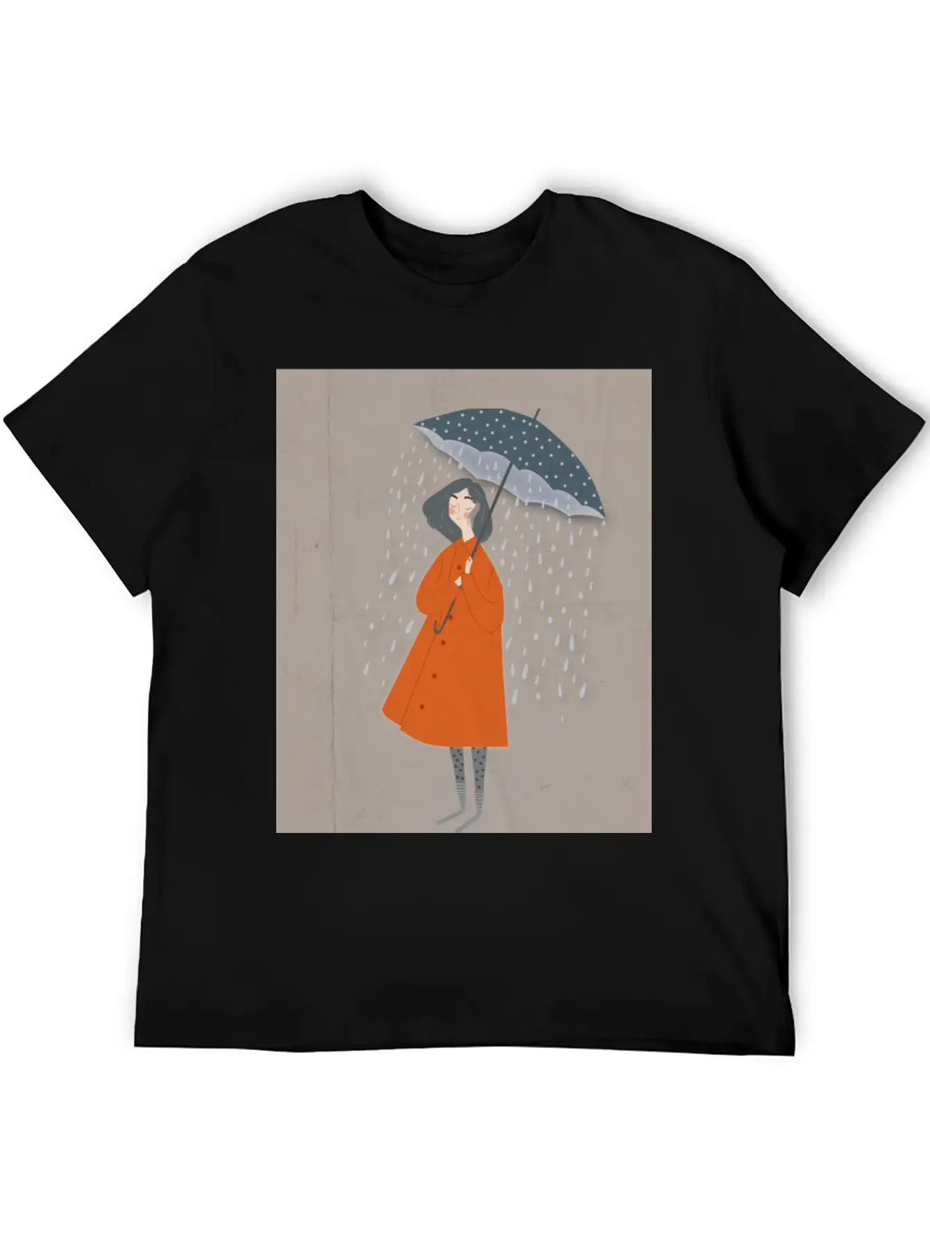 A Girl In The Rain. Classic Crew Neck Graphic Tee – Everyday Minimal Look