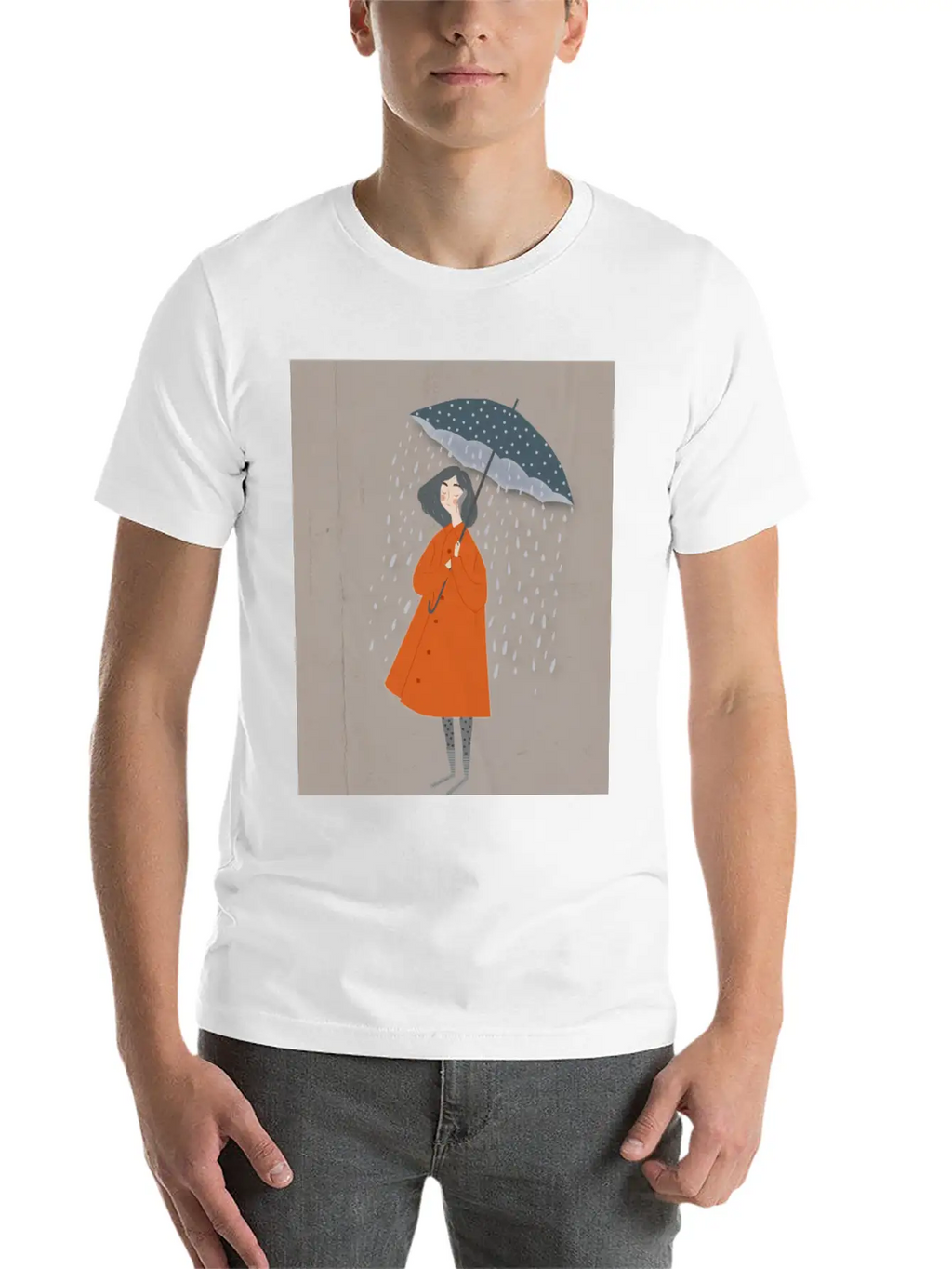 A Girl In The Rain. Classic Crew Neck Graphic Tee – Everyday Minimal Look