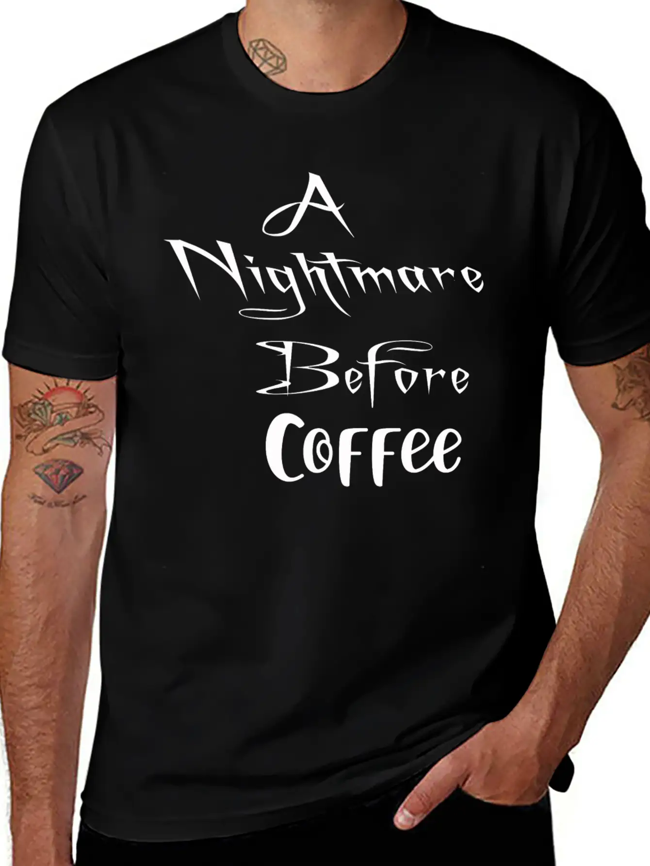 A Nightmare Before Coffee Shirt Halloween Unisex Short Sleeve Soft Cotton T-Shirt – Casual Everyday Wear