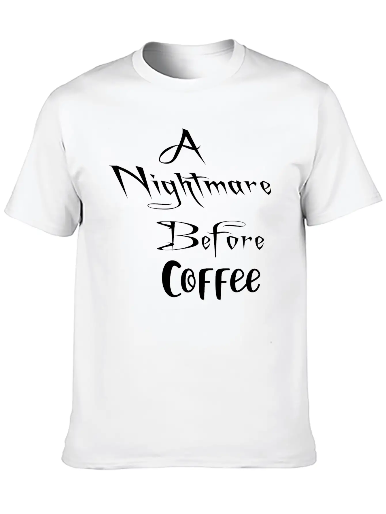 A Nightmare Before Coffee Shirt Halloween Unisex Short Sleeve Soft Cotton T-Shirt – Casual Everyday Wear