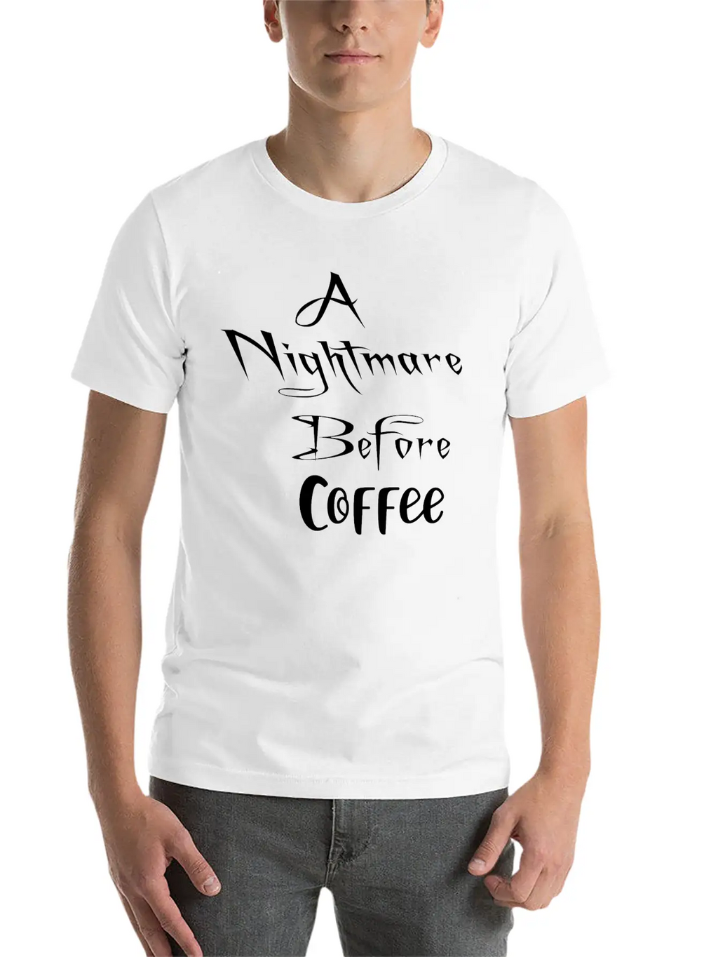 A Nightmare Before Coffee Shirt Halloween Unisex Short Sleeve Soft Cotton T-Shirt – Casual Everyday Wear