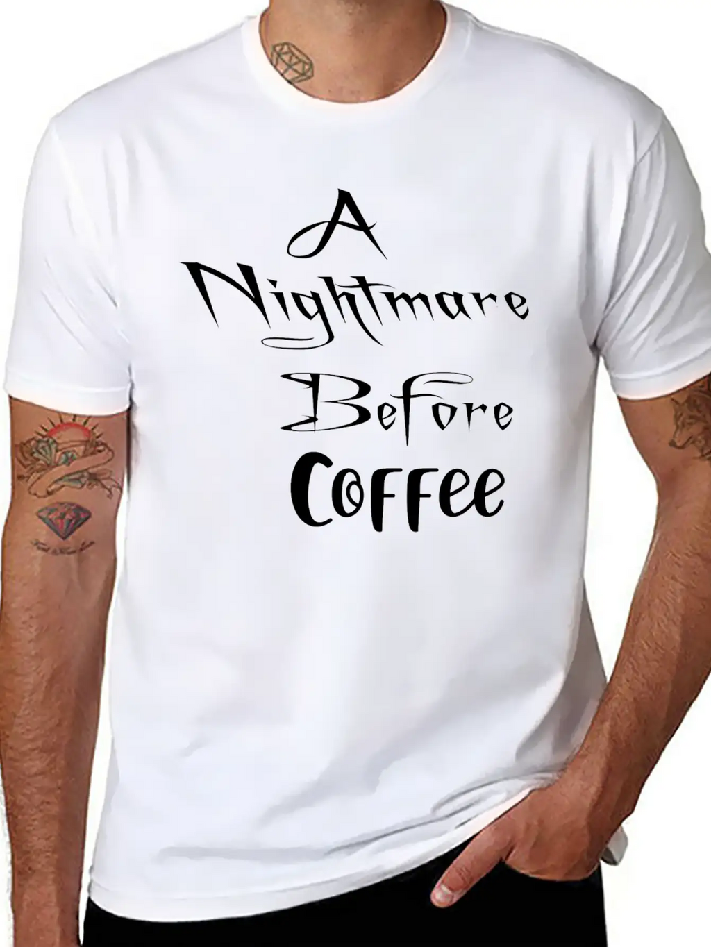 A Nightmare Before Coffee Shirt Halloween Unisex Short Sleeve Soft Cotton T-Shirt – Casual Everyday Wear