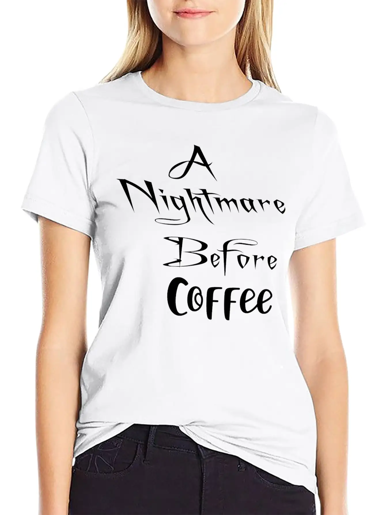 A Nightmare Before Coffee Shirt Halloween Unisex Short Sleeve Soft Cotton T-Shirt – Casual Everyday Wear