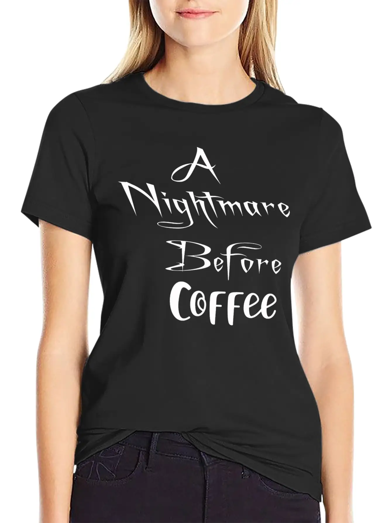 A Nightmare Before Coffee Shirt Halloween Unisex Short Sleeve Soft Cotton T-Shirt – Casual Everyday Wear