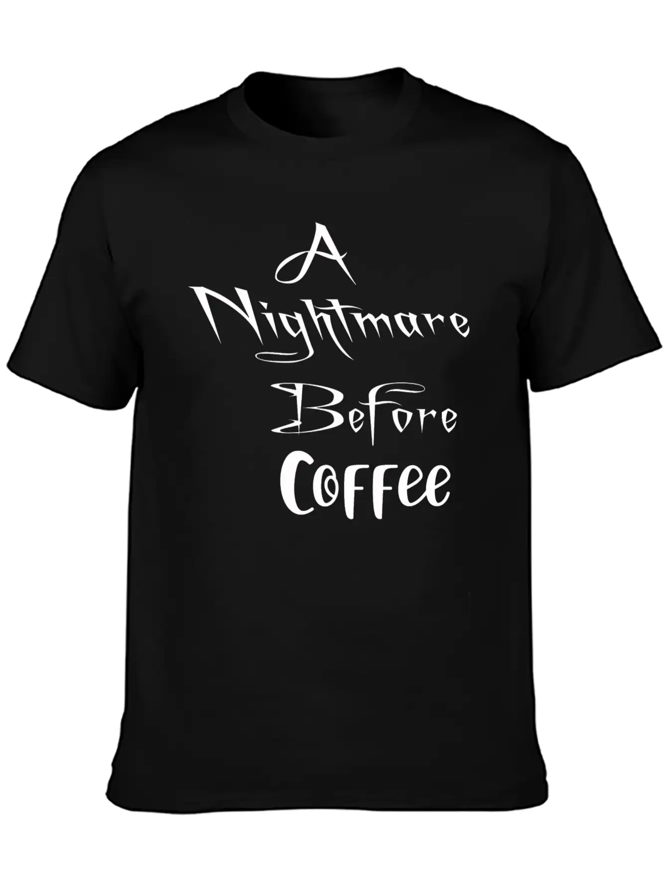 A Nightmare Before Coffee Shirt Halloween Unisex Short Sleeve Soft Cotton T-Shirt – Casual Everyday Wear