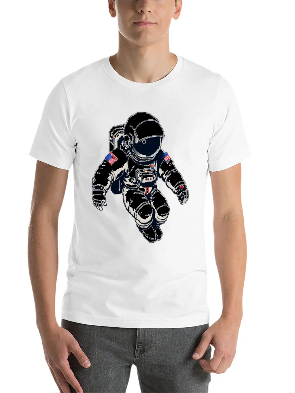 A Pixel Art Of An Astronaut Classic Fit Graphic Tee For Daily Comfort – Unisex Cotton Shirt