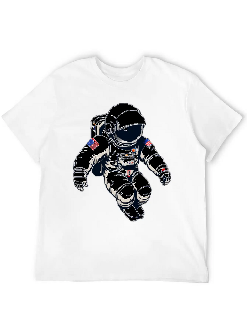 A Pixel Art Of An Astronaut Classic Fit Graphic Tee For Daily Comfort – Unisex Cotton Shirt