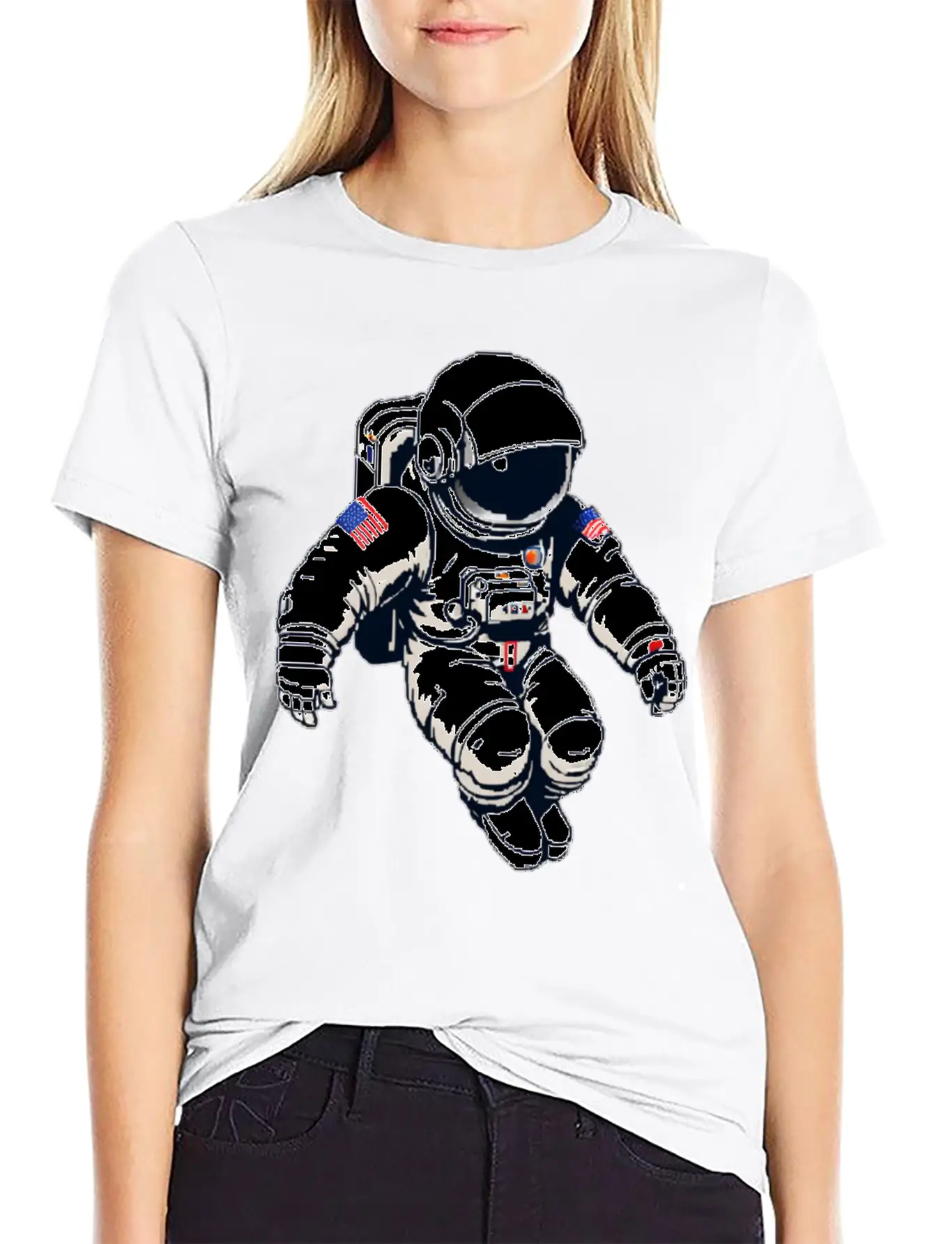 A Pixel Art Of An Astronaut Classic Fit Graphic Tee For Daily Comfort – Unisex Cotton Shirt