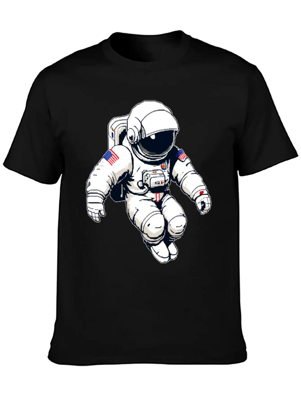 A Pixel Art Of An Astronaut Classic Fit Graphic Tee For Daily Comfort – Unisex Cotton Shirt