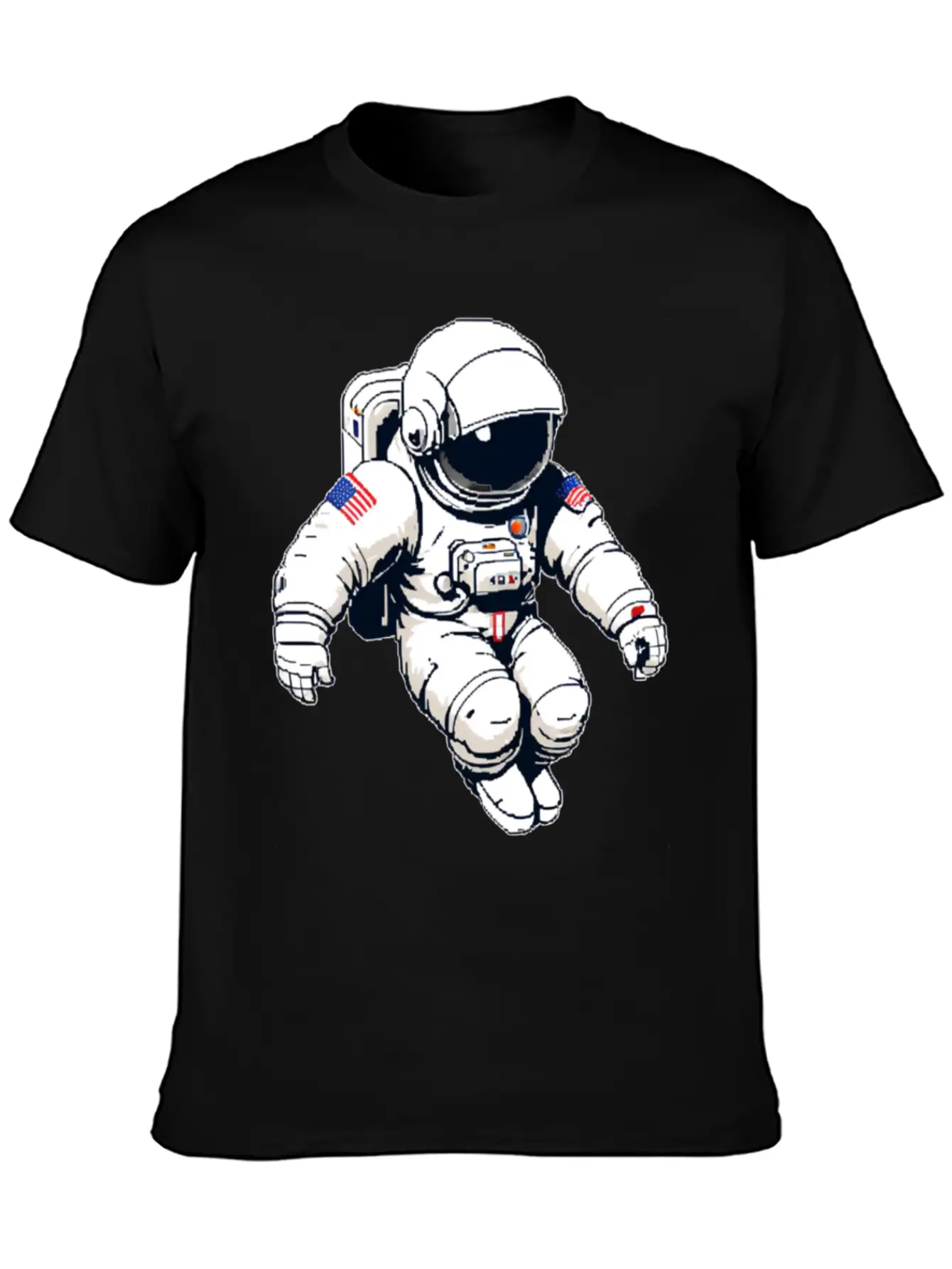 A Pixel Art Of An Astronaut Classic Fit Graphic Tee For Daily Comfort – Unisex Cotton Shirt