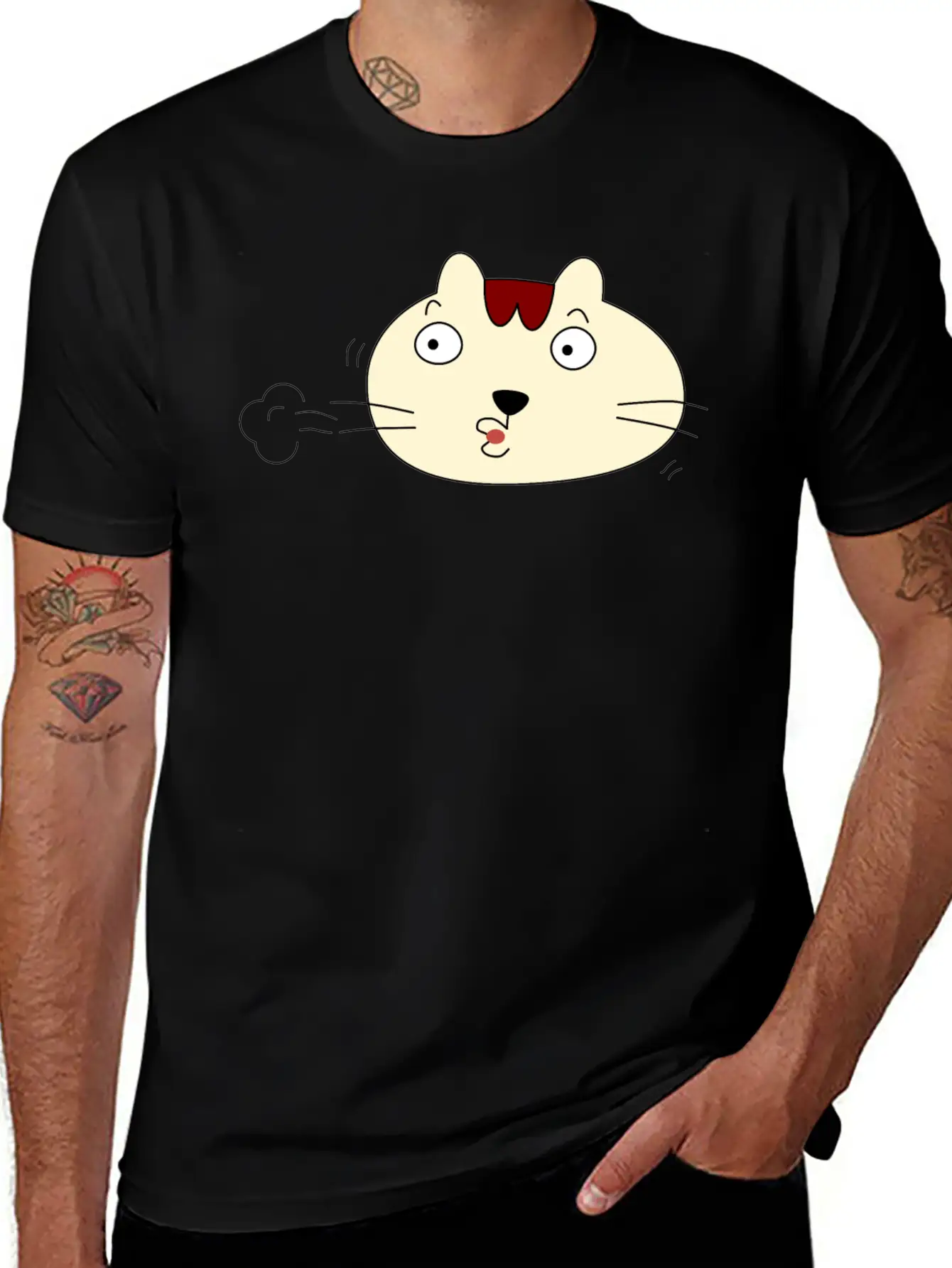 A Relieved Cat Unisex Short Sleeve Soft Cotton T-Shirt – Casual Everyday Wear