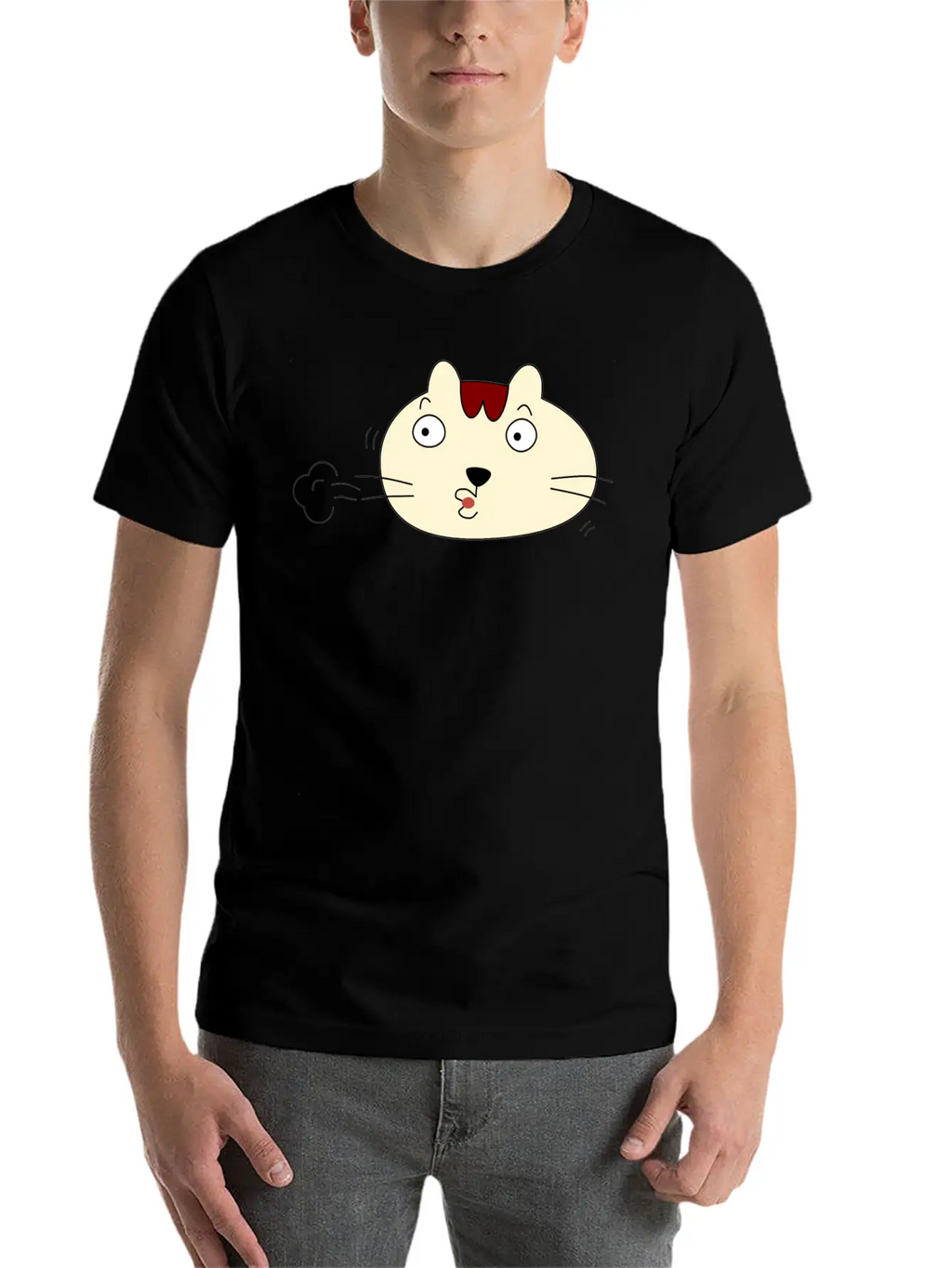 A Relieved Cat Unisex Short Sleeve Soft Cotton T-Shirt – Casual Everyday Wear