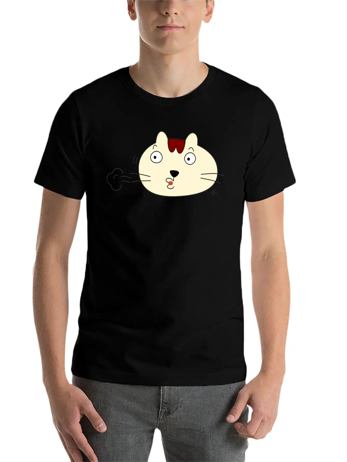 A Relieved Cat Unisex Short Sleeve Soft Cotton T-Shirt – Casual Everyday Wear