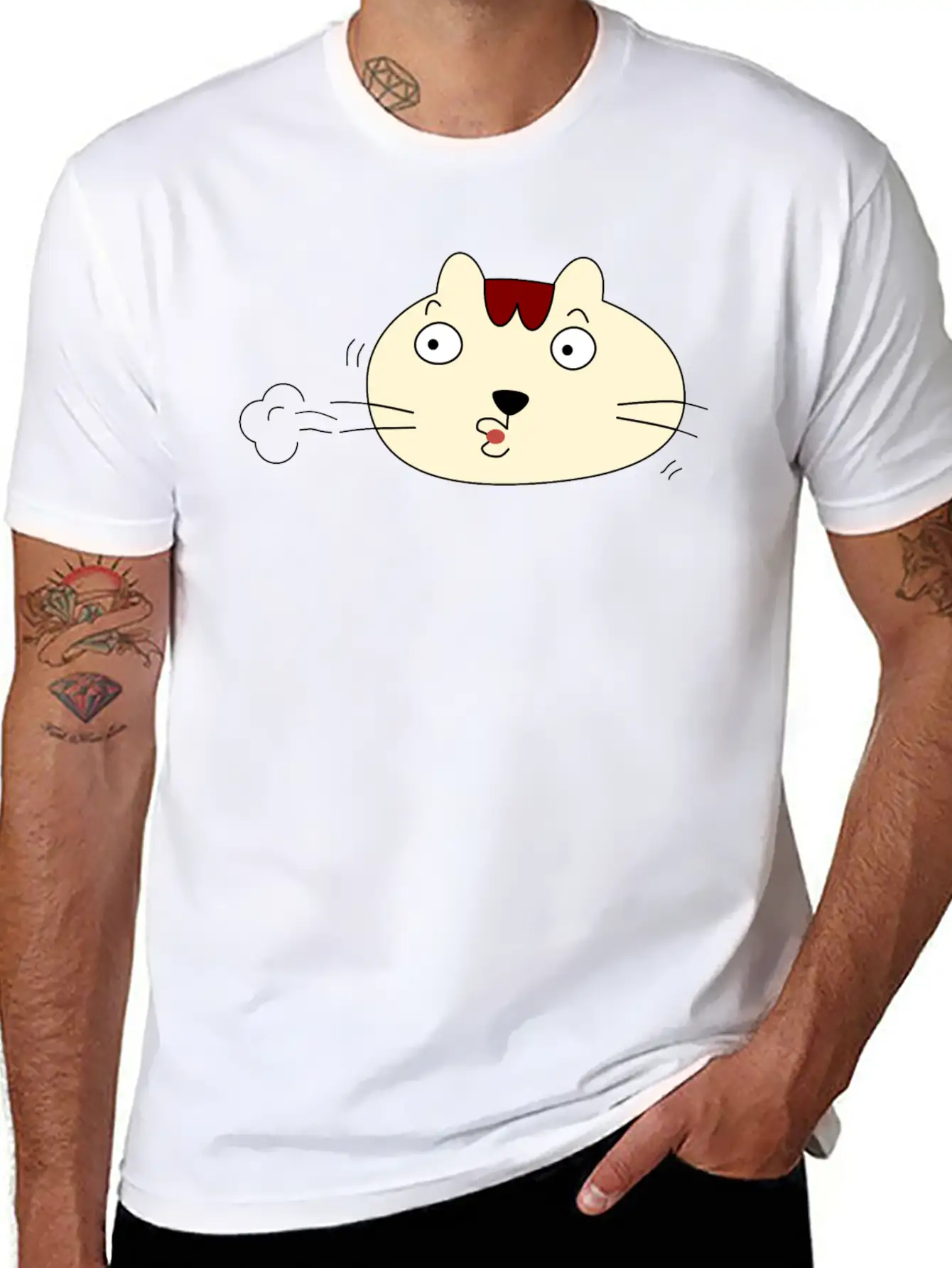 A Relieved Cat Unisex Short Sleeve Soft Cotton T-Shirt – Casual Everyday Wear