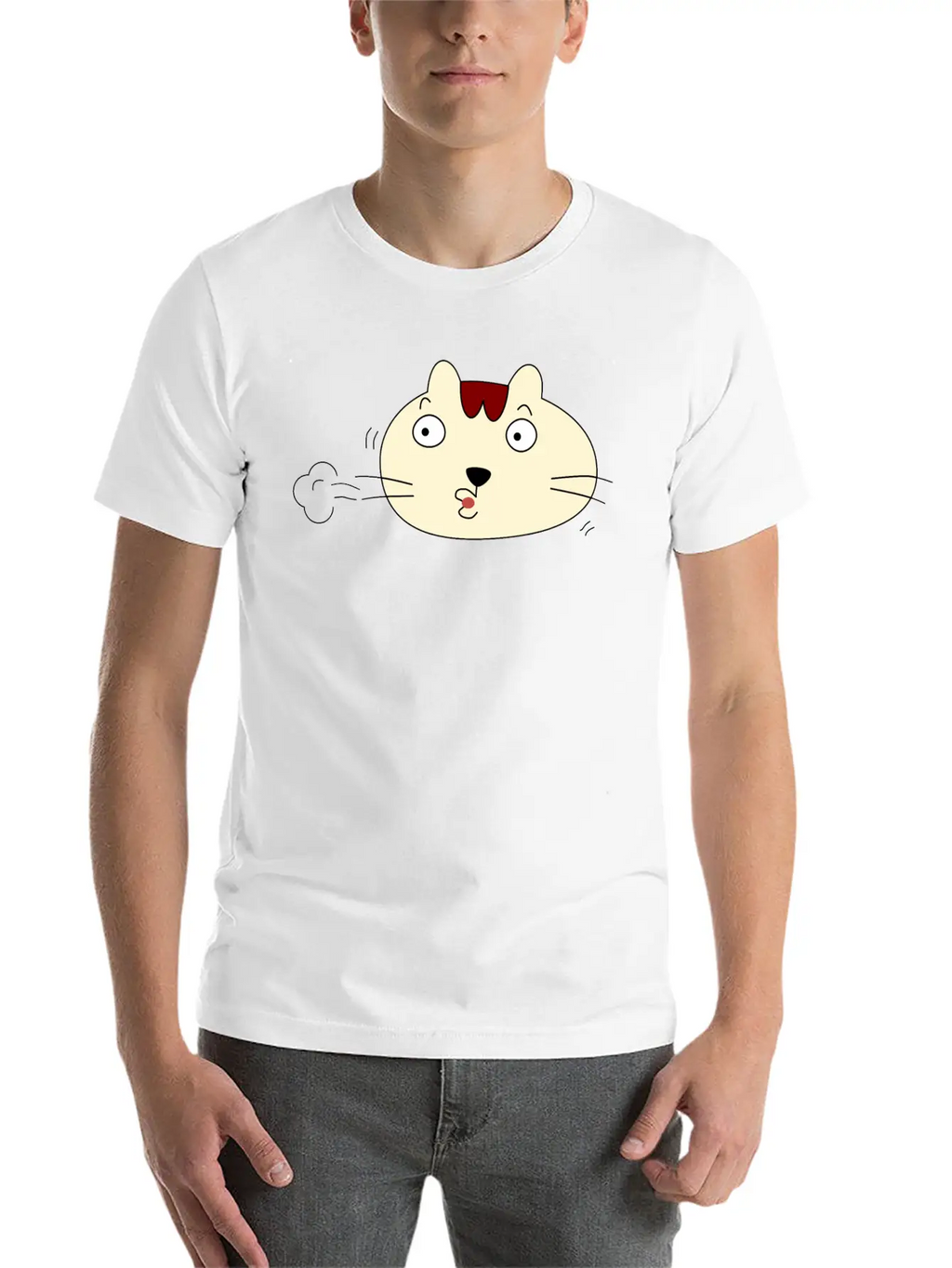 A Relieved Cat Unisex Short Sleeve Soft Cotton T-Shirt – Casual Everyday Wear