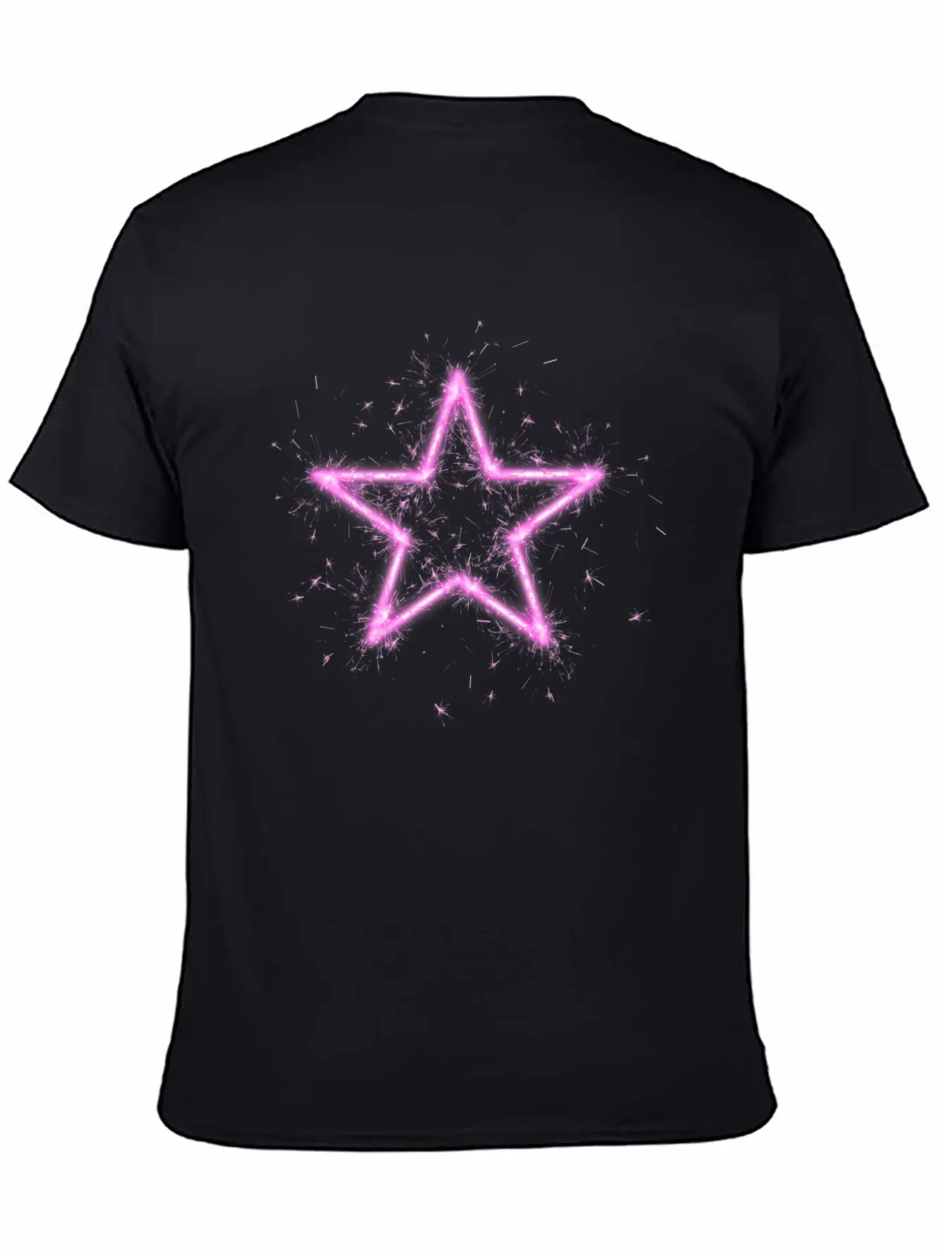 A Shirt With A Glowing Pink Star. Unisex Short Sleeve Soft Cotton T-Shirt – Casual Everyday Wear