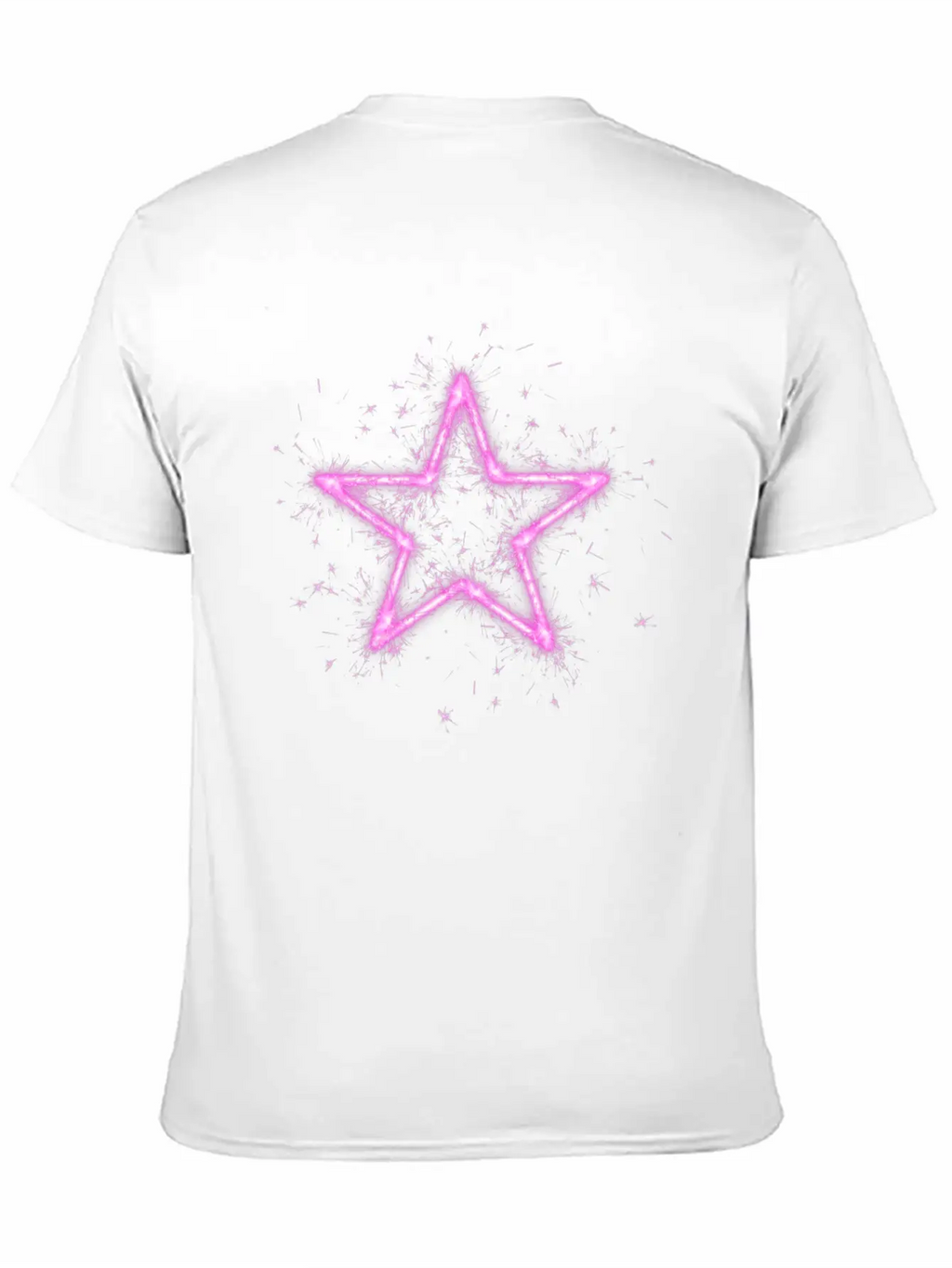 A Shirt With A Glowing Pink Star. Unisex Short Sleeve Soft Cotton T-Shirt – Casual Everyday Wear