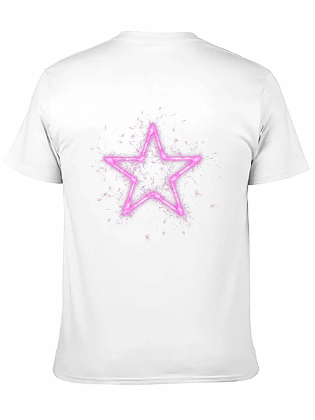 A Shirt With A Glowing Pink Star. Unisex Short Sleeve Soft Cotton T-Shirt – Casual Everyday Wear