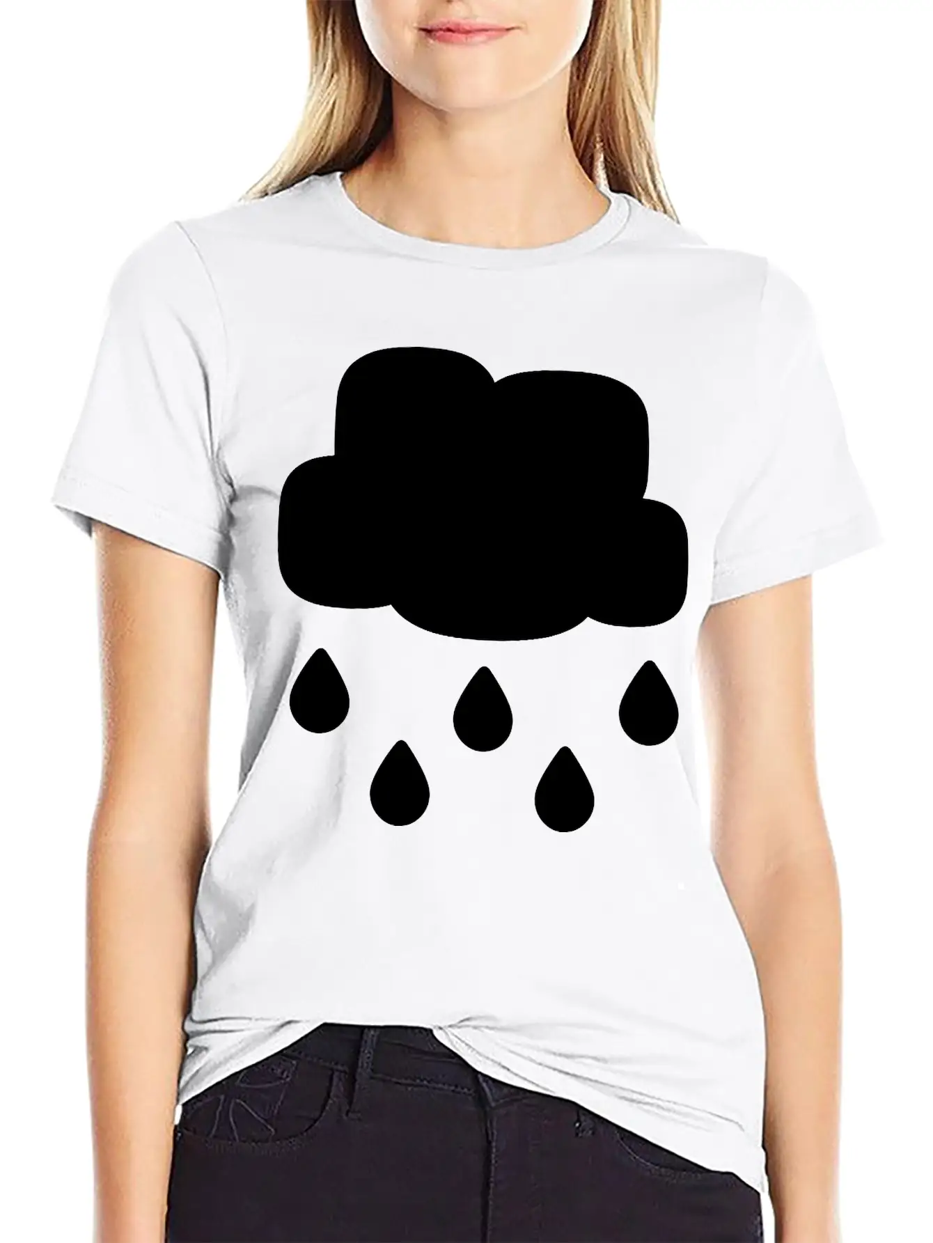 A Simple Rainy Cloud Classic Fit Graphic Tee For Daily Comfort – Unisex Cotton Shirt