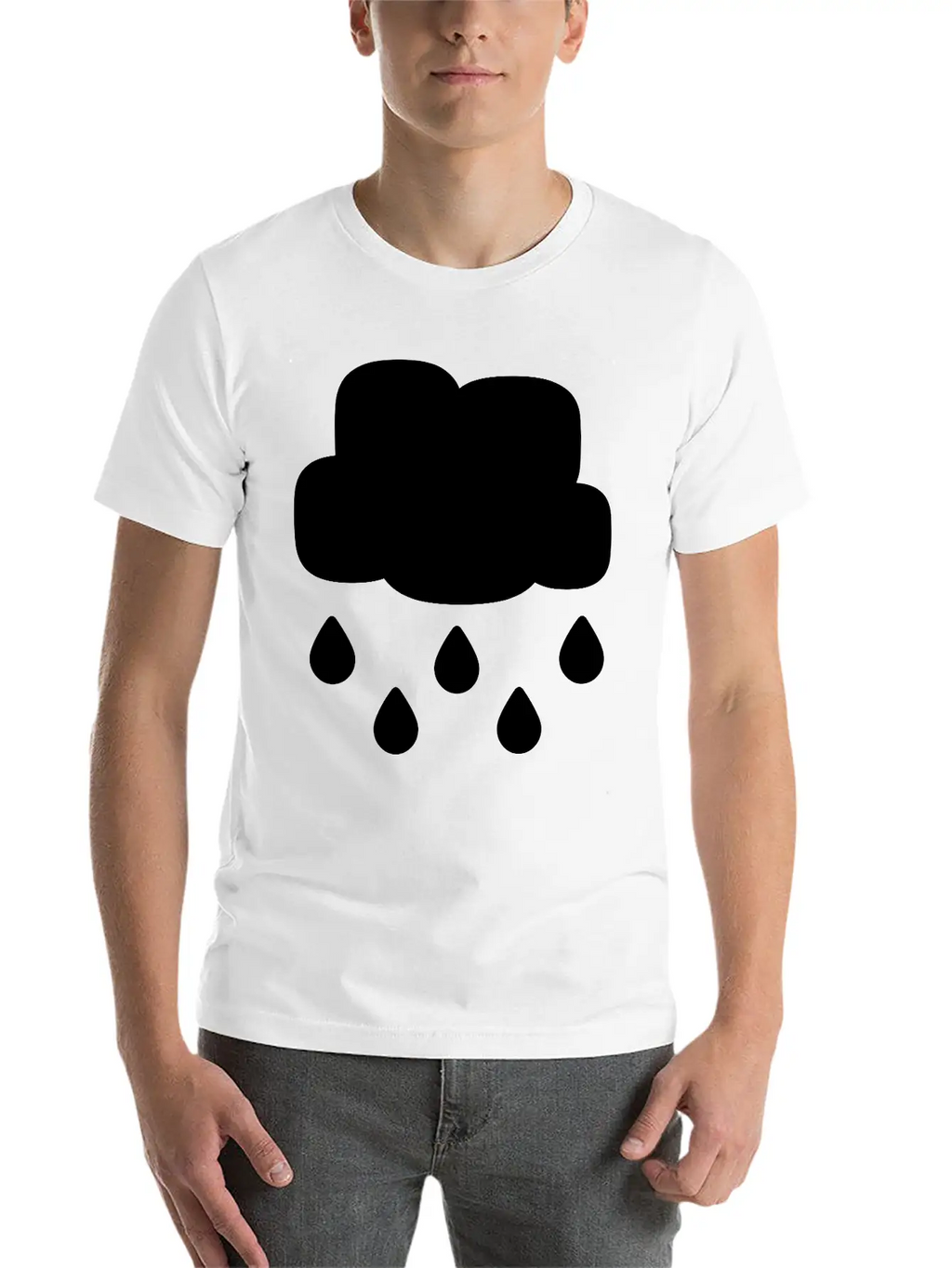 A Simple Rainy Cloud Classic Fit Graphic Tee For Daily Comfort – Unisex Cotton Shirt