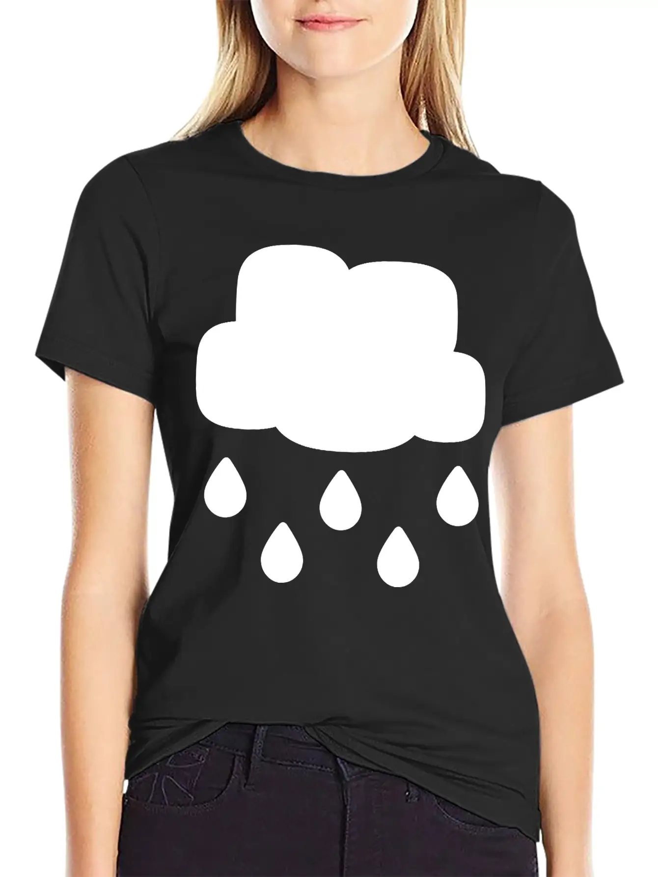 A Simple Rainy Cloud Classic Fit Graphic Tee For Daily Comfort – Unisex Cotton Shirt