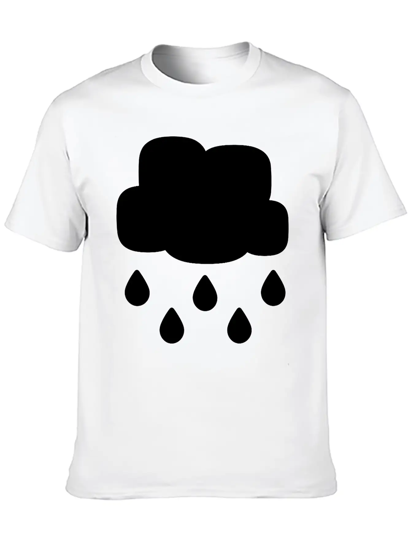A Simple Rainy Cloud Classic Fit Graphic Tee For Daily Comfort – Unisex Cotton Shirt