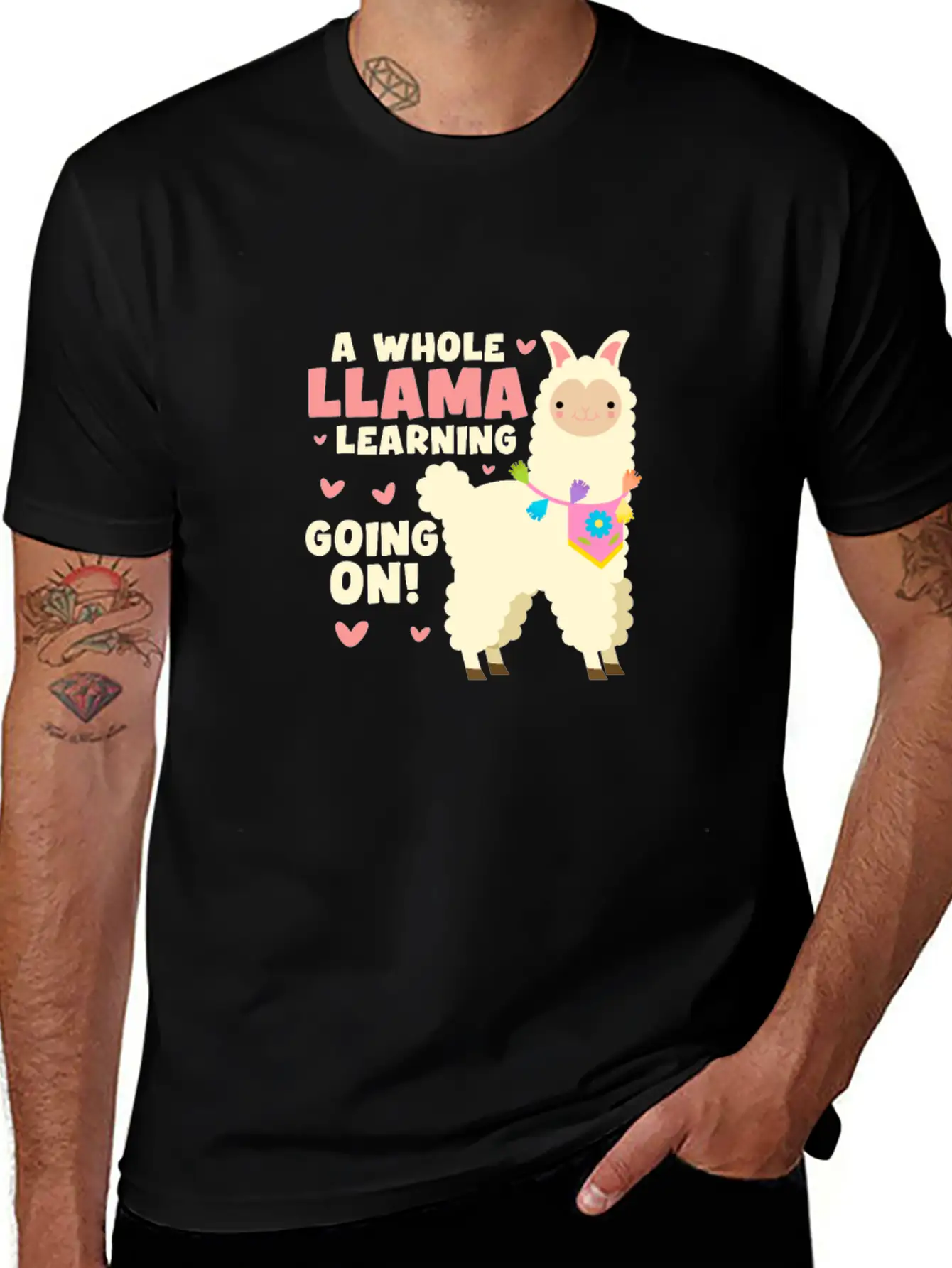 A Whole Llama Learning Going On Unisex Cotton Tee – Relaxed Fit For Any Occasion