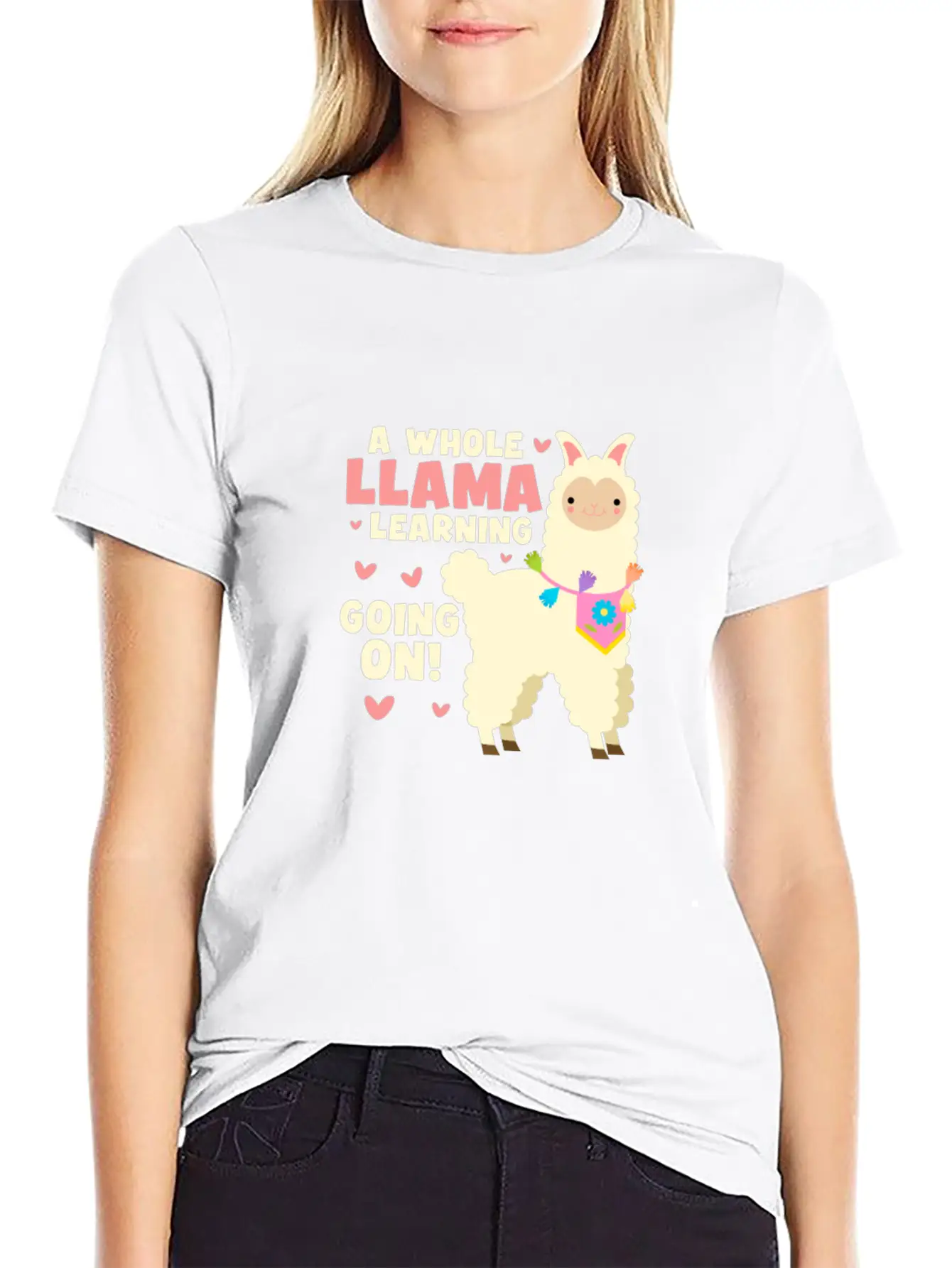 A Whole Llama Learning Going On Unisex Cotton Tee – Relaxed Fit For Any Occasion