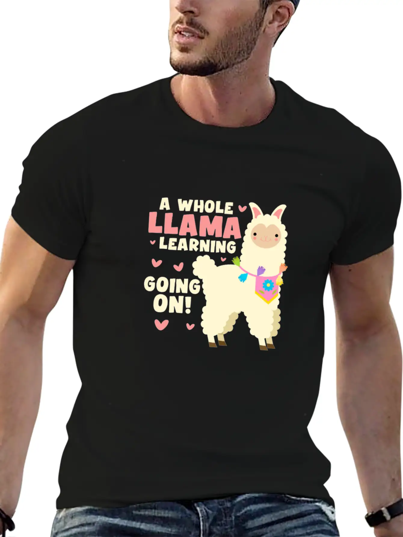 A Whole Llama Learning Going On Unisex Cotton Tee – Relaxed Fit For Any Occasion