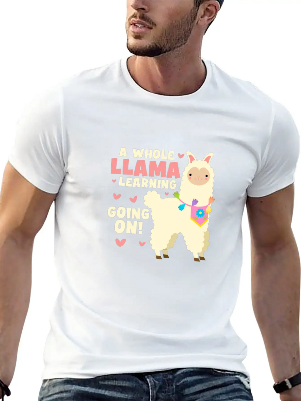 A Whole Llama Learning Going On Unisex Cotton Tee – Relaxed Fit For Any Occasion