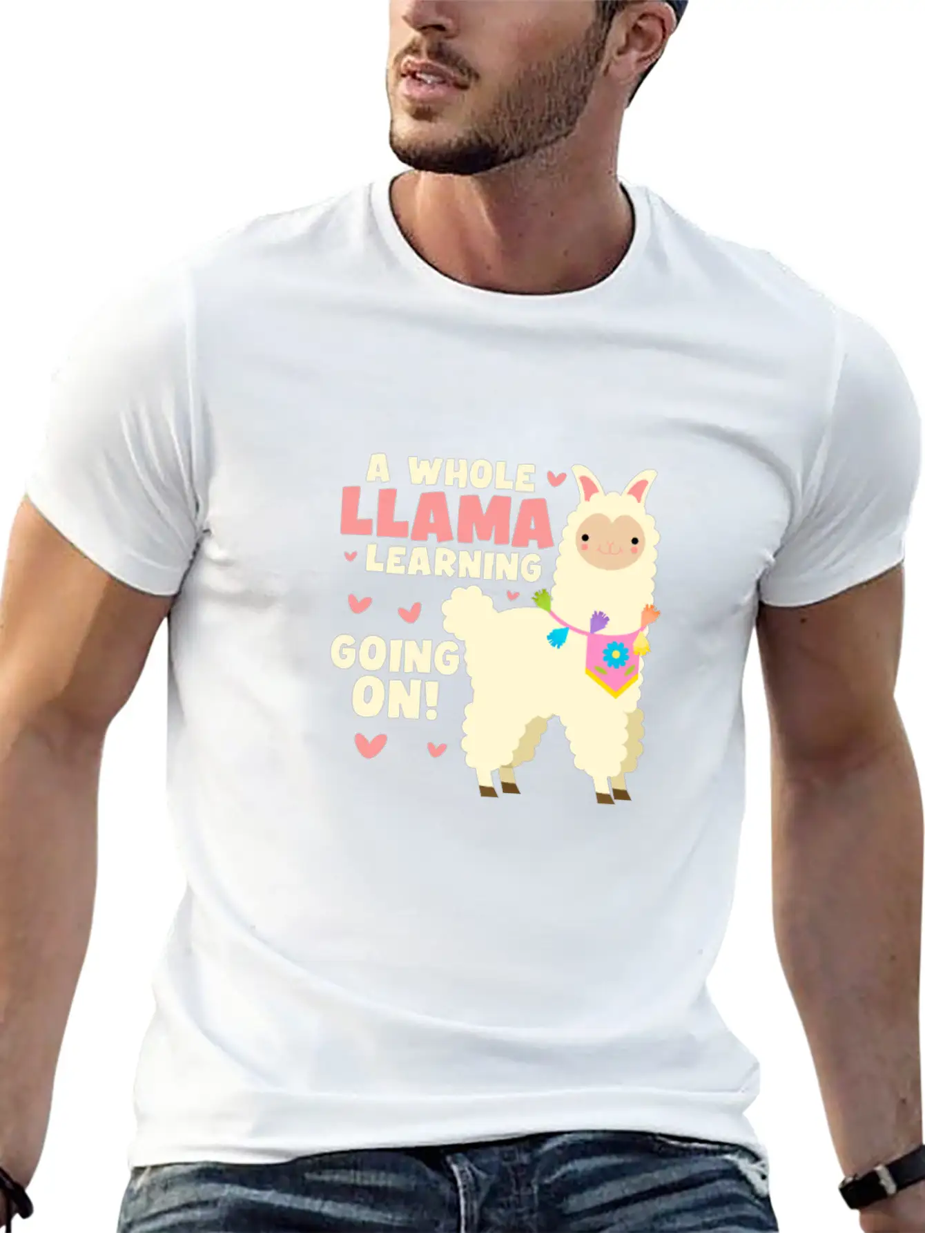 A Whole Llama Learning Going On Unisex Cotton Tee – Relaxed Fit For Any Occasion