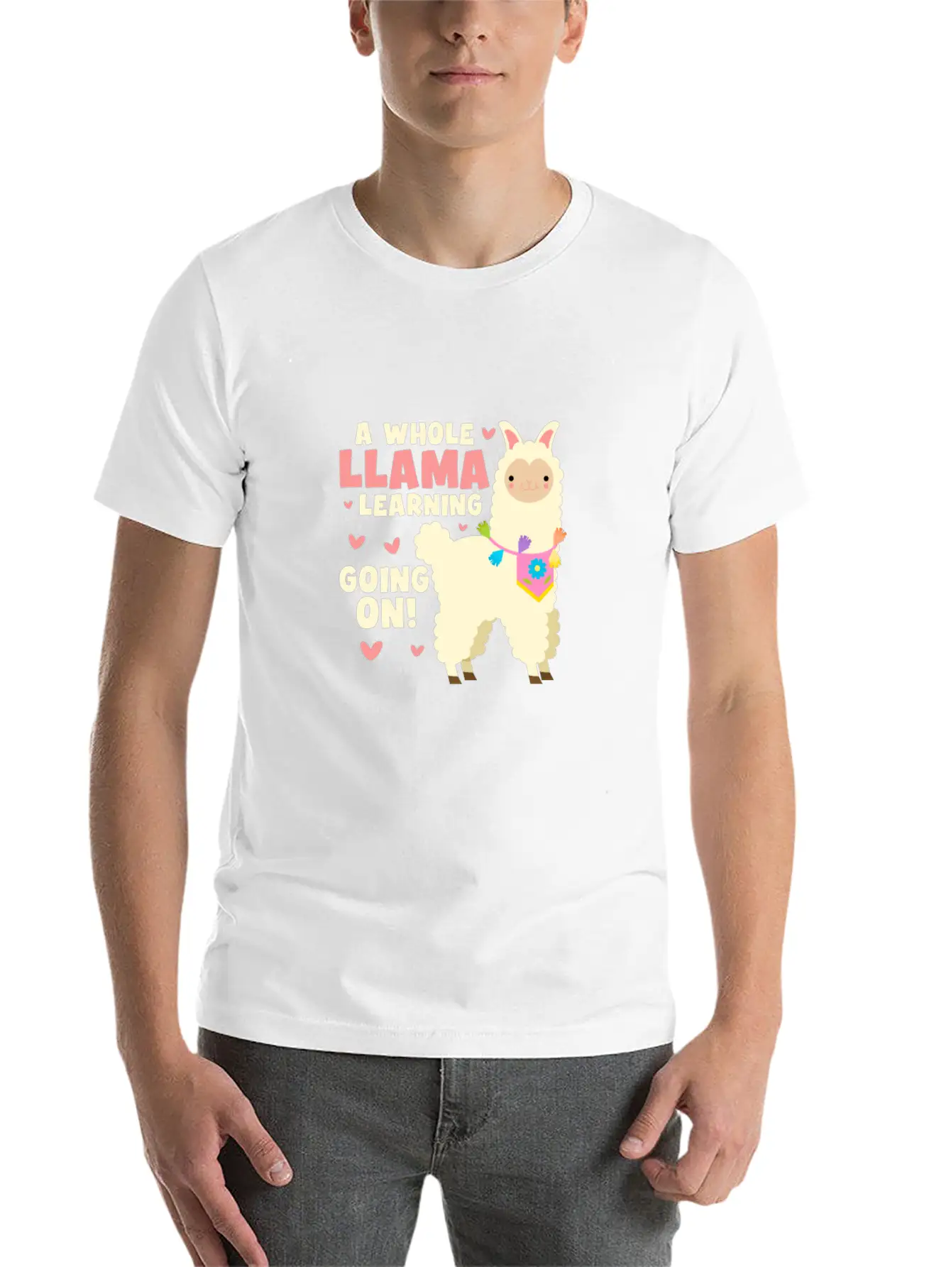 A Whole Llama Learning Going On Unisex Cotton Tee – Relaxed Fit For Any Occasion